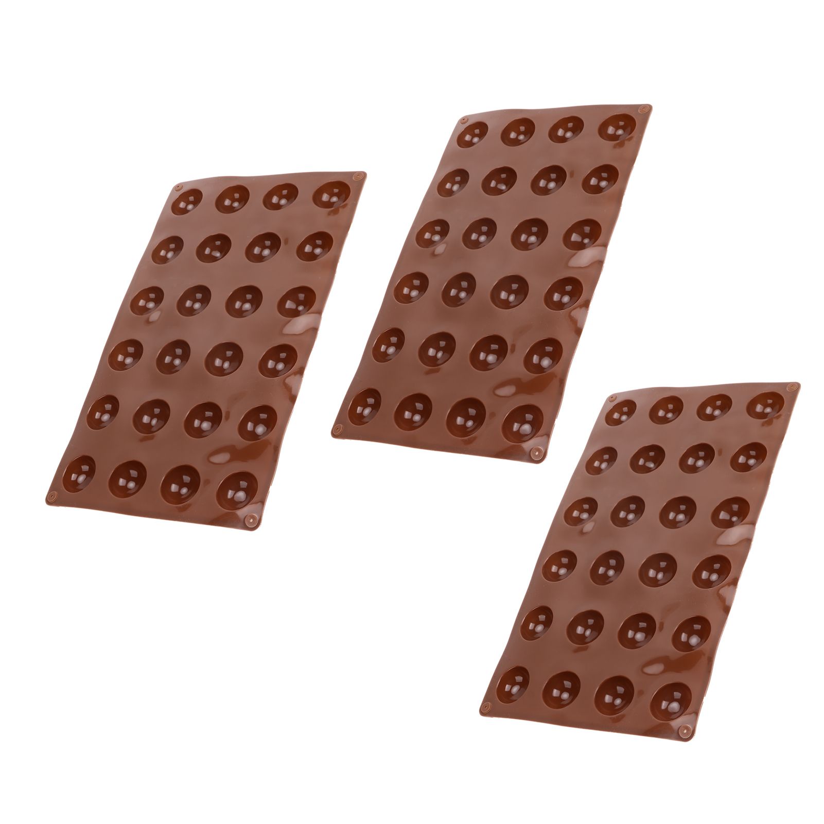 3pcs Silicone Mould 24‑Hole Soft Semi Sphere Baking Mold for Chocolate Jelly view 7