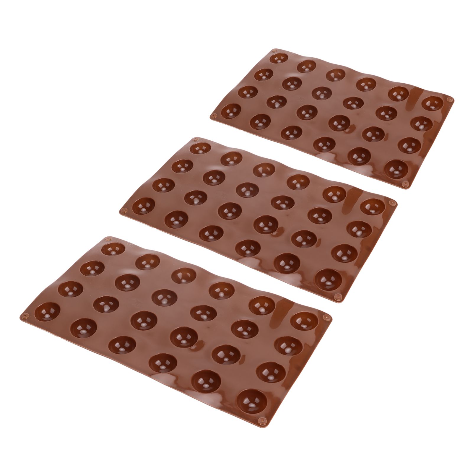 3pcs Silicone Mould 24‑Hole Soft Semi Sphere Baking Mold for Chocolate Jelly view 8