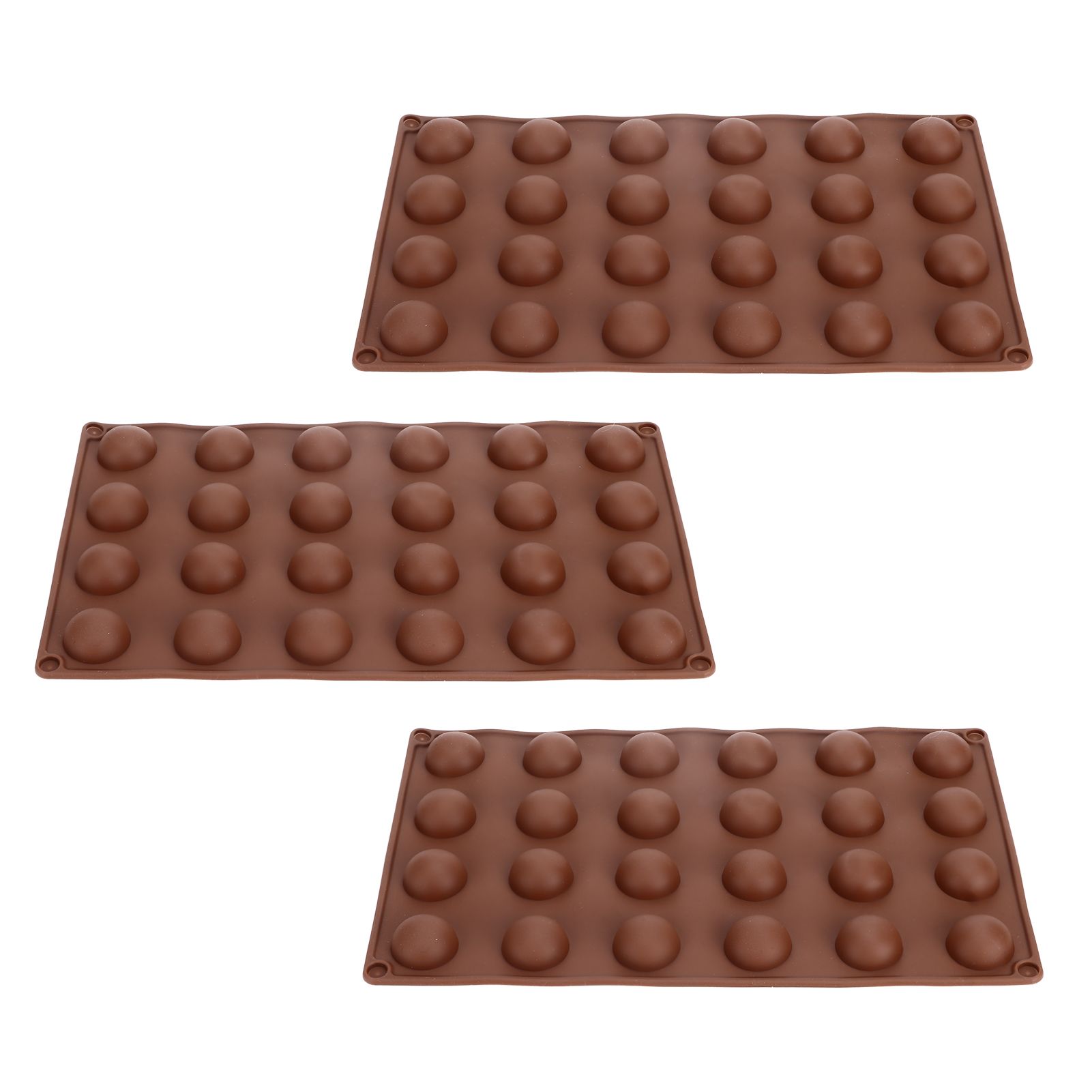 3pcs Silicone Mould 24‑Hole Soft Semi Sphere Baking Mold for Chocolate Jelly view 9