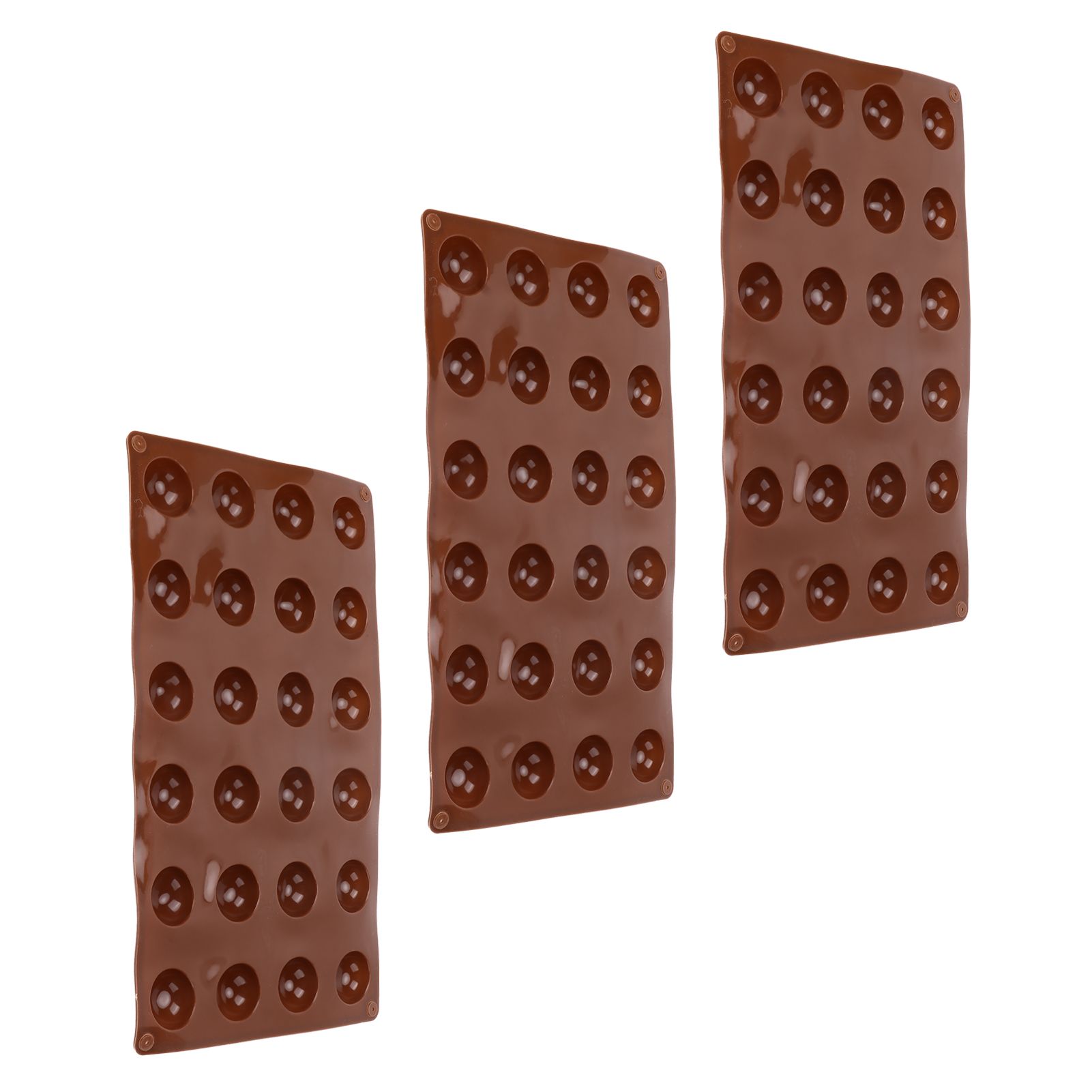 3pcs Silicone Mould 24‑Hole Soft Semi Sphere Baking Mold for Chocolate Jelly view 10