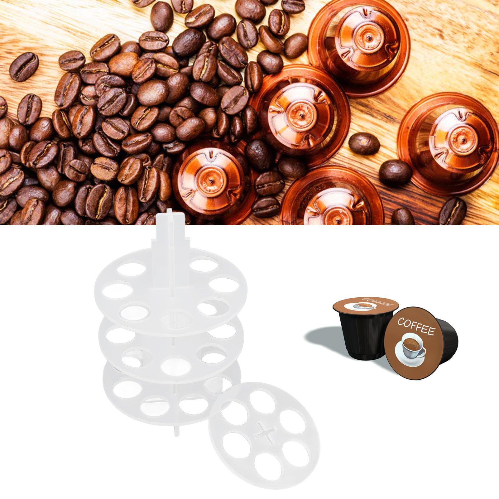 30 Holes Coffee Carousel Holder Coffee Pod Organizer Storage Rack Acrylic view 12