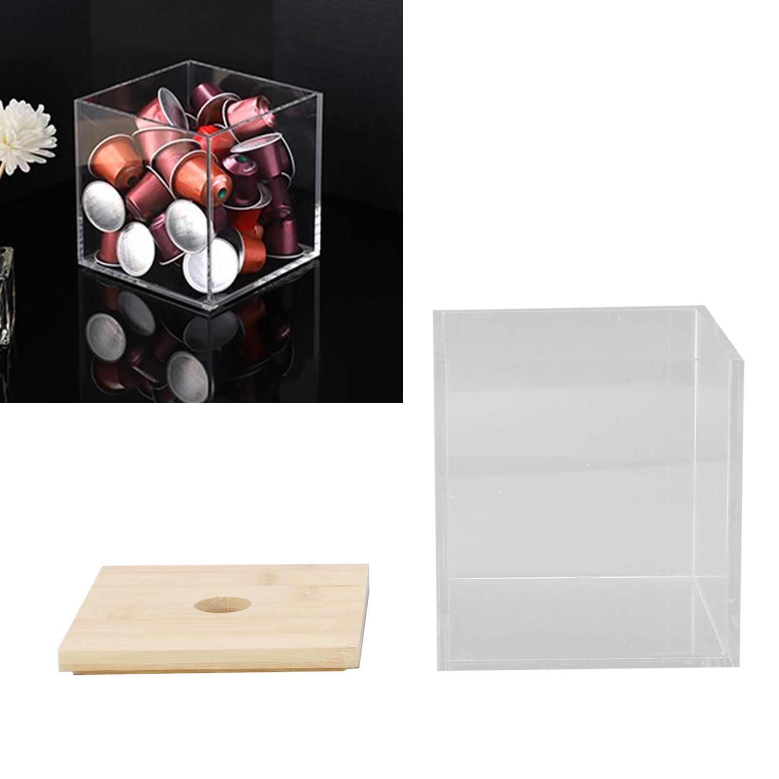 Clear Acrylic Coffee Capsule Holder Box with Lid Storage Box for Coffee Shop view 11