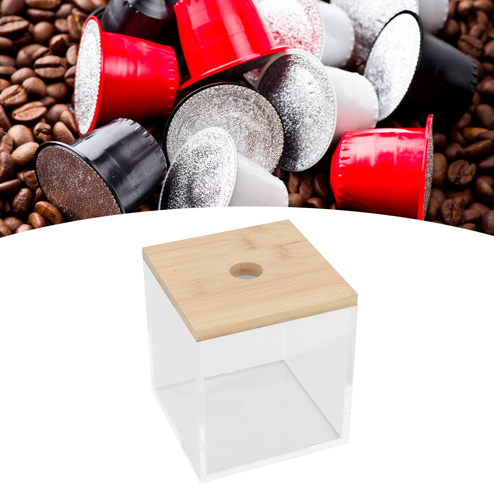 Clear Acrylic Coffee Capsule Holder Box with Lid Storage Box for Coffee Shop view 12