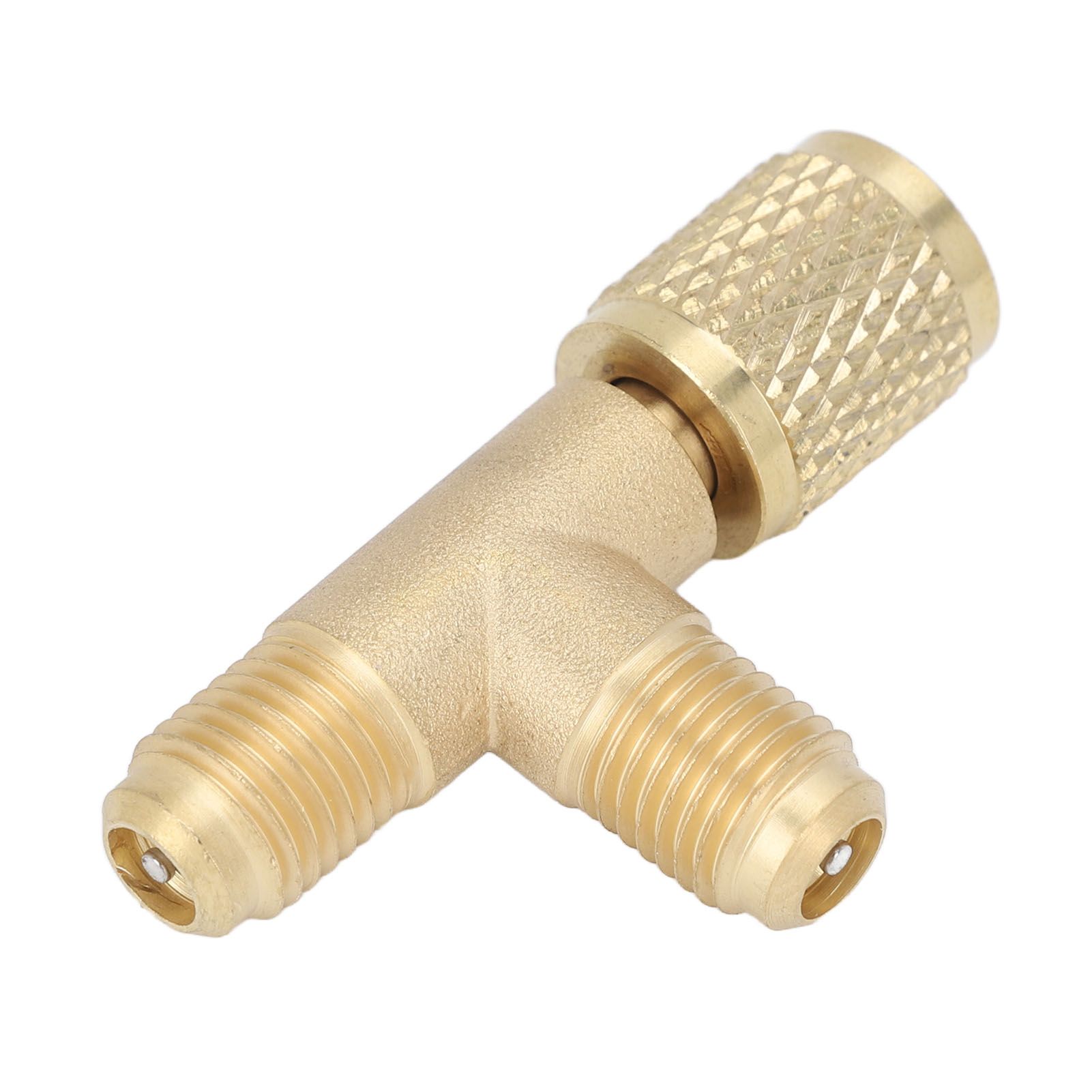 Quick Coupler Tee Adapter with Valve Core Brass 1/4in SAE Sturdy Structure for — image 1