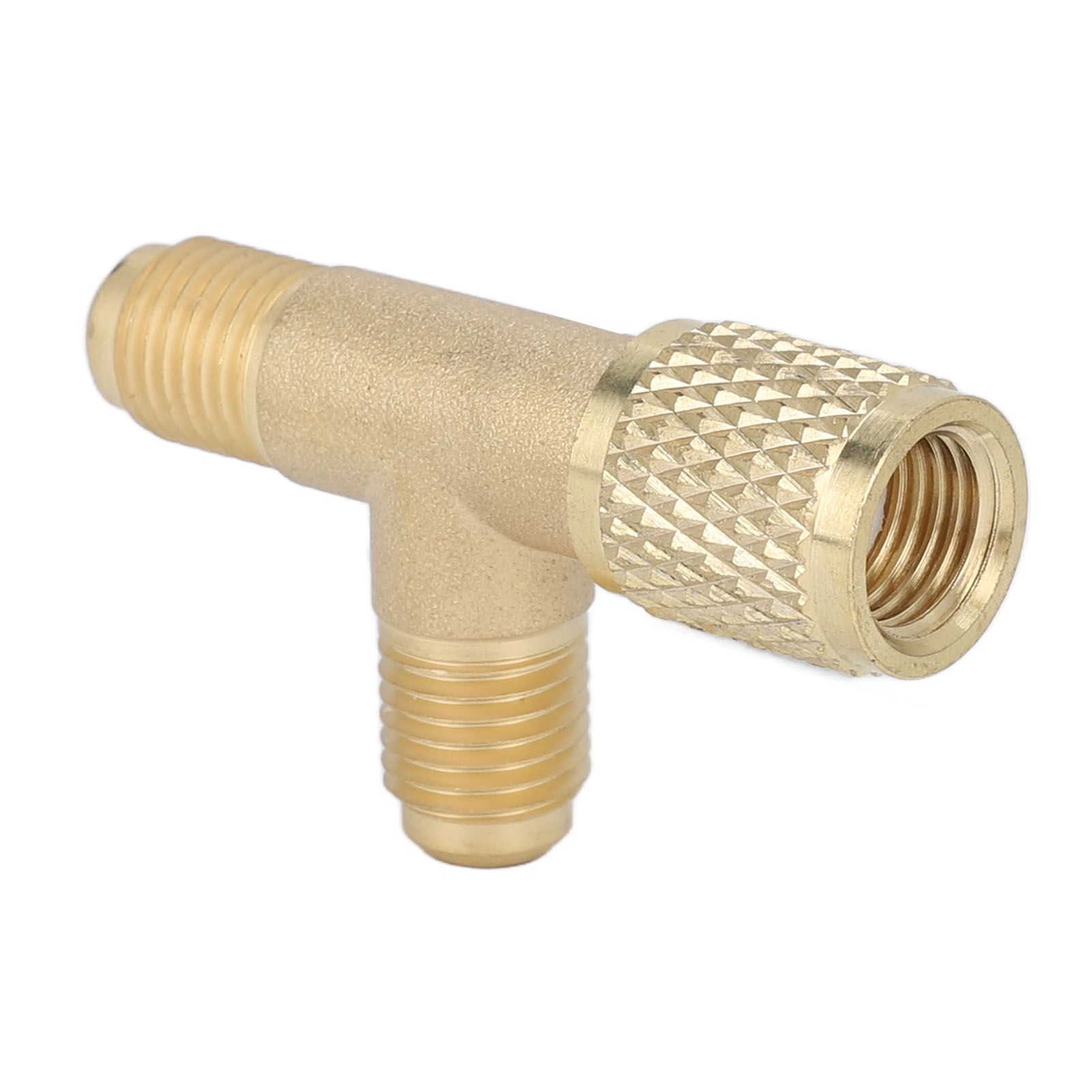 Quick Coupler Tee Adapter with Valve Core Brass 1/4in SAE Sturdy Structure for view 5