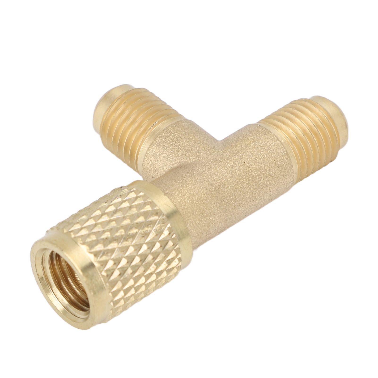 Quick Coupler Tee Adapter with Valve Core Brass 1/4in SAE Sturdy Structure for view 6