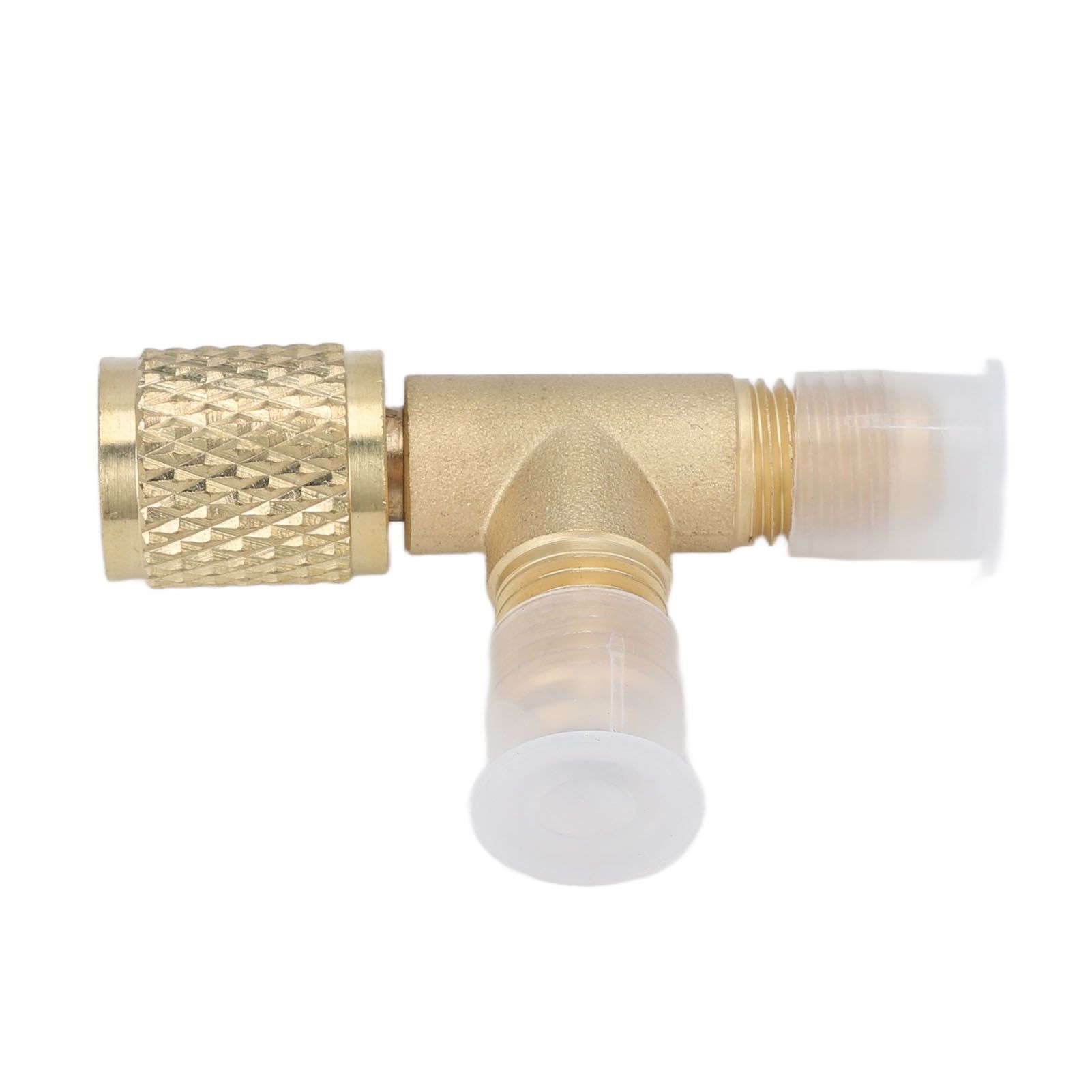Quick Coupler Tee Adapter with Valve Core Brass 1/4in SAE Sturdy Structure for view 7