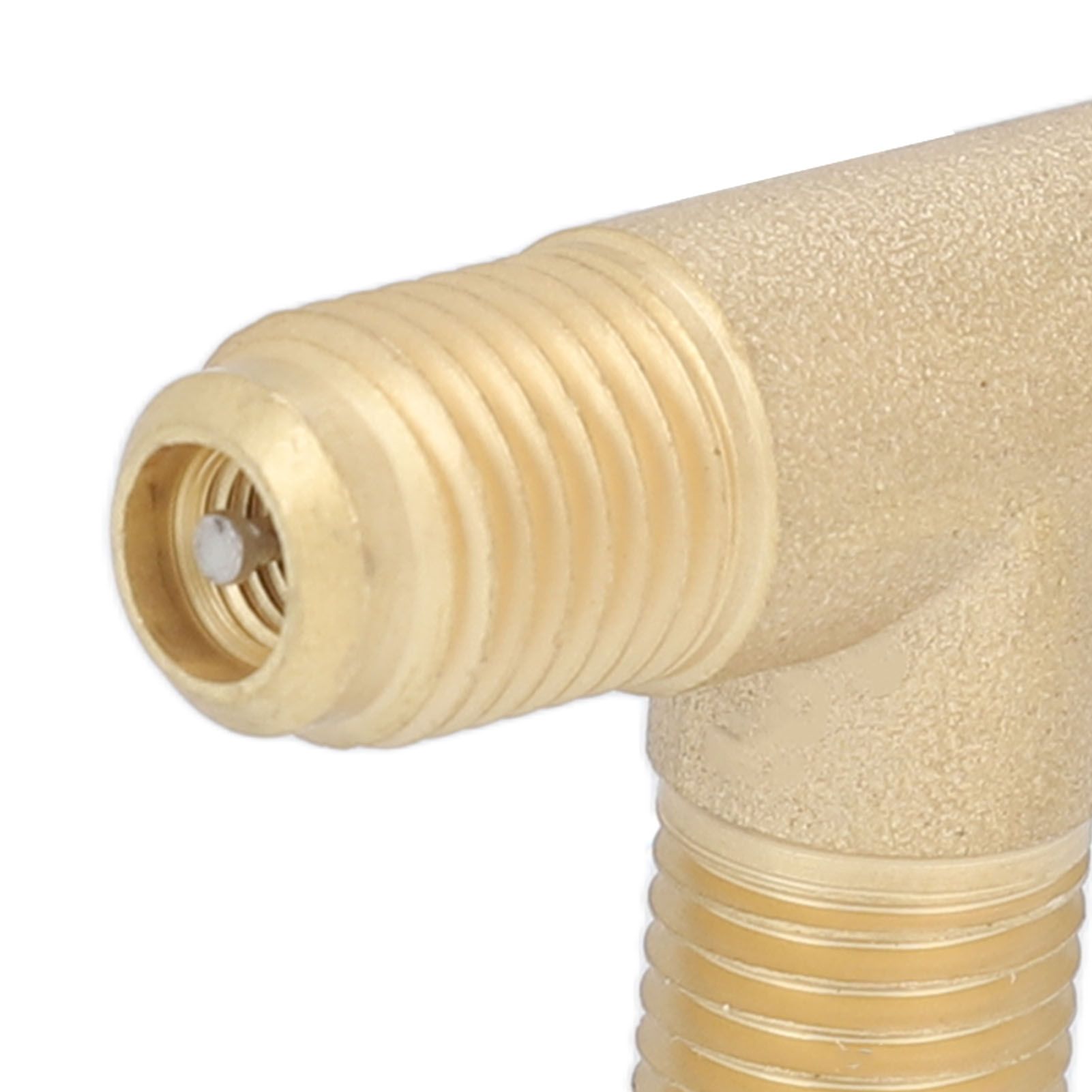 Quick Coupler Tee Adapter with Valve Core Brass 1/4in SAE Sturdy Structure for view 15