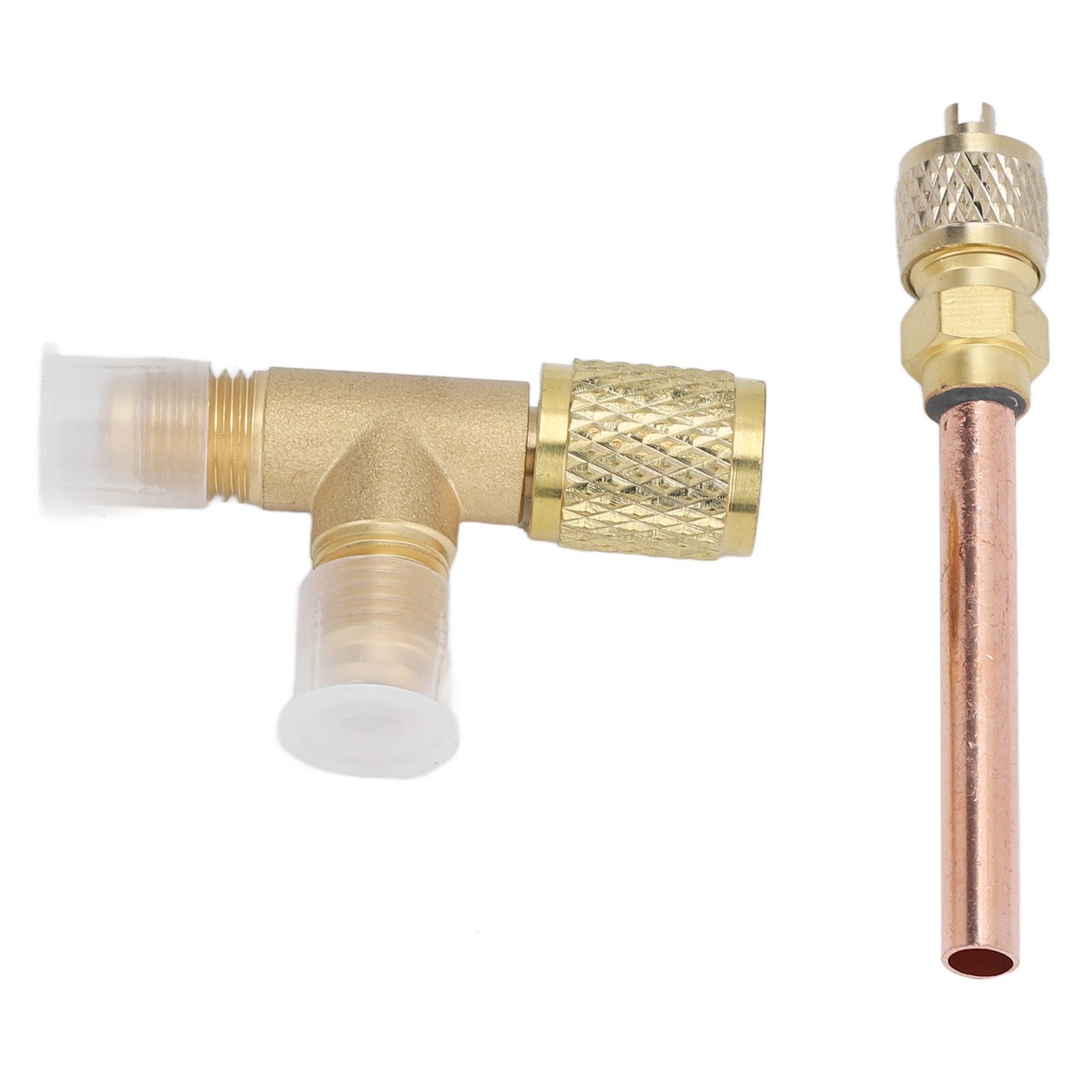 1/4in SAE Tee Adapter Built in Valve Core Quick Connection Double Sealing for — image 1