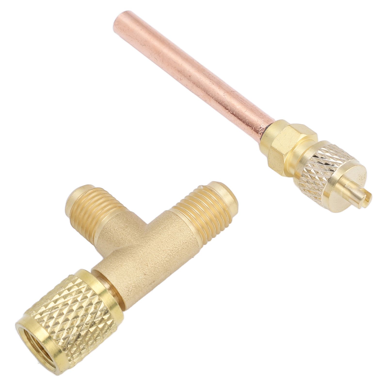 1/4in SAE Tee Adapter Built in Valve Core Quick Connection Double Sealing for view 2