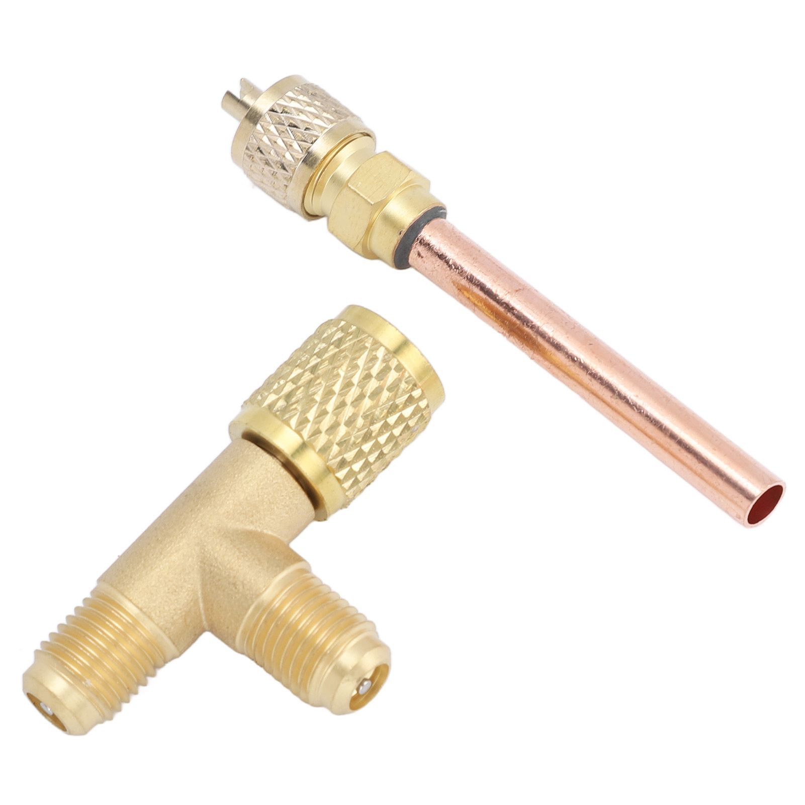 1/4in SAE Tee Adapter Built in Valve Core Quick Connection Double Sealing for view 6