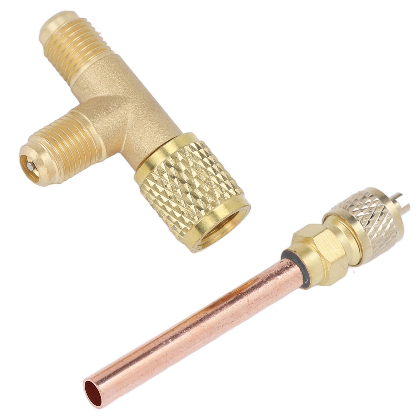 1/4in SAE Tee Adapter Built in Valve Core Quick Connection Double Sealing for view 7
