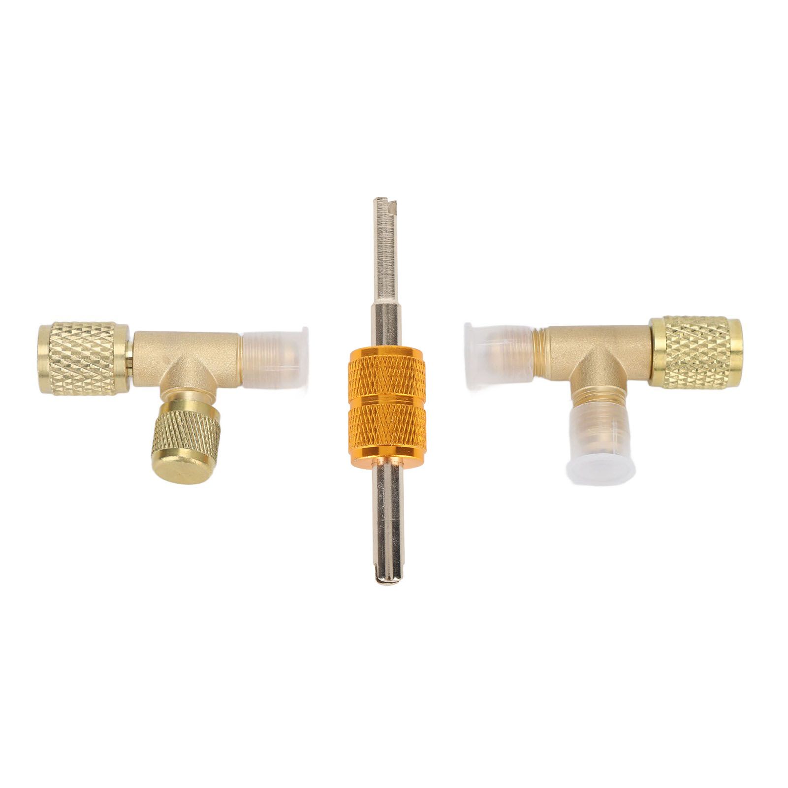 1/4in Valves Core Brass Tee Adapter Quick Coupler Access Tee Fittings for — image 1