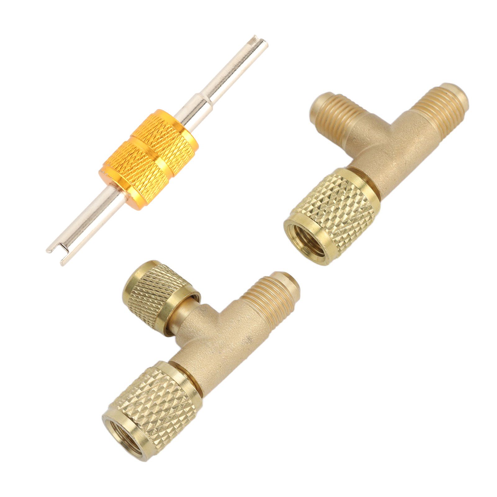 1/4in Valves Core Brass Tee Adapter Quick Coupler Access Tee Fittings for view 2