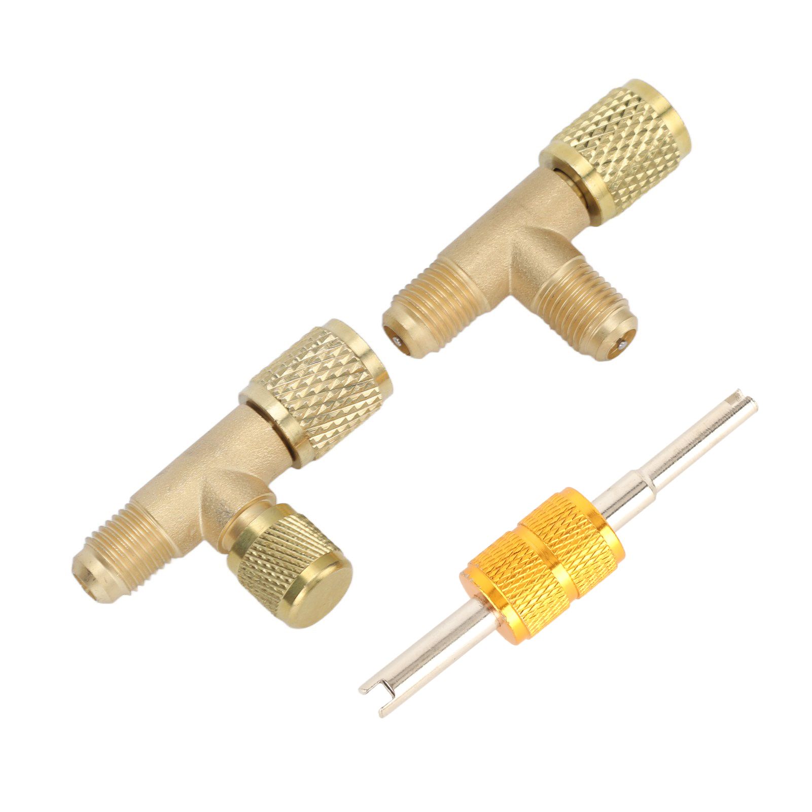 1/4in Valves Core Brass Tee Adapter Quick Coupler Access Tee Fittings for view 7