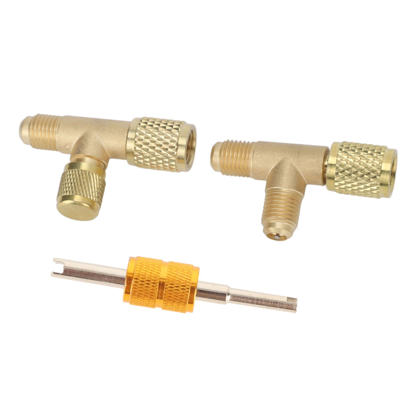 1/4in Valves Core Brass Tee Adapter Quick Coupler Access Tee Fittings for view 8