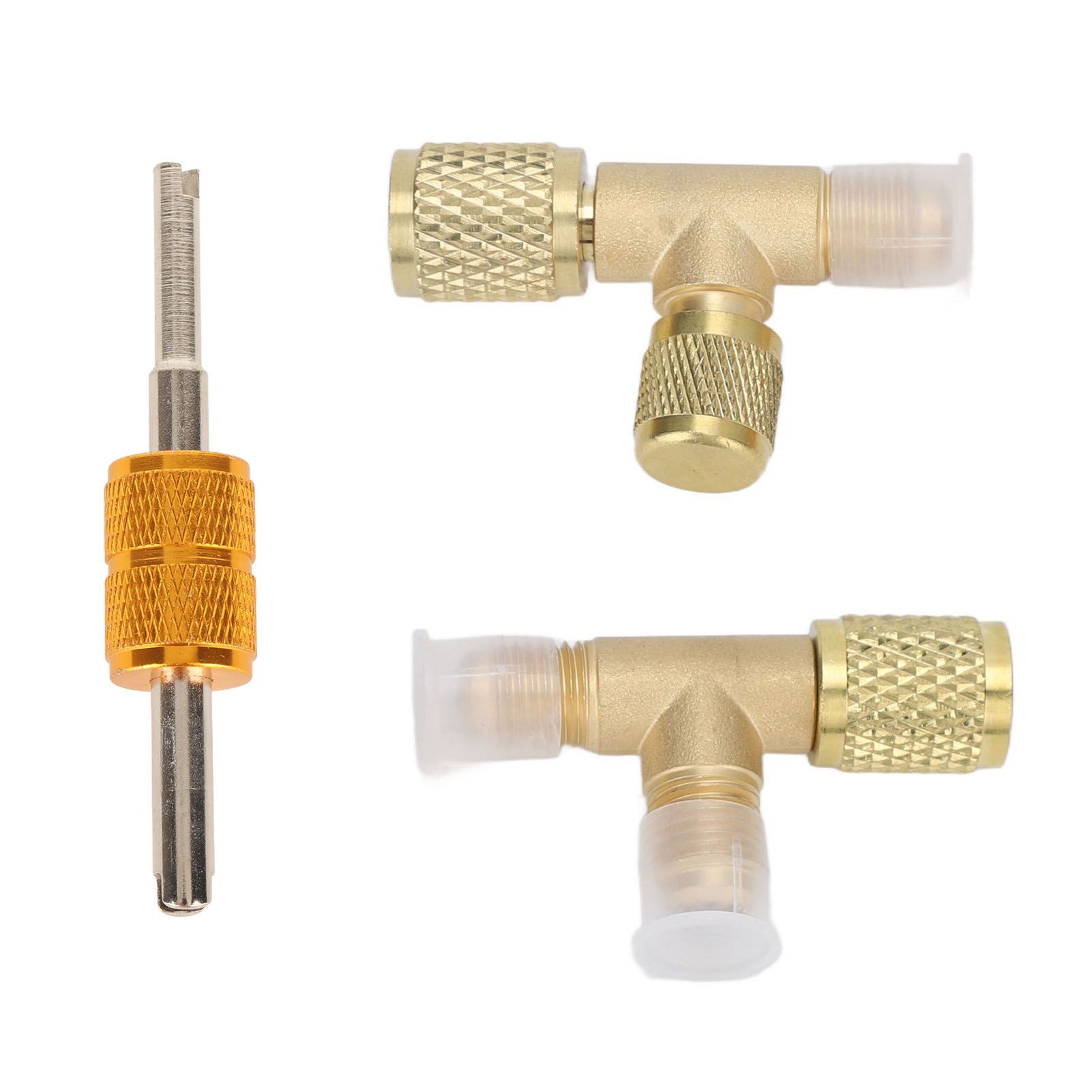 1/4in Valves Core Brass Tee Adapter Quick Coupler Access Tee Fittings for view 9