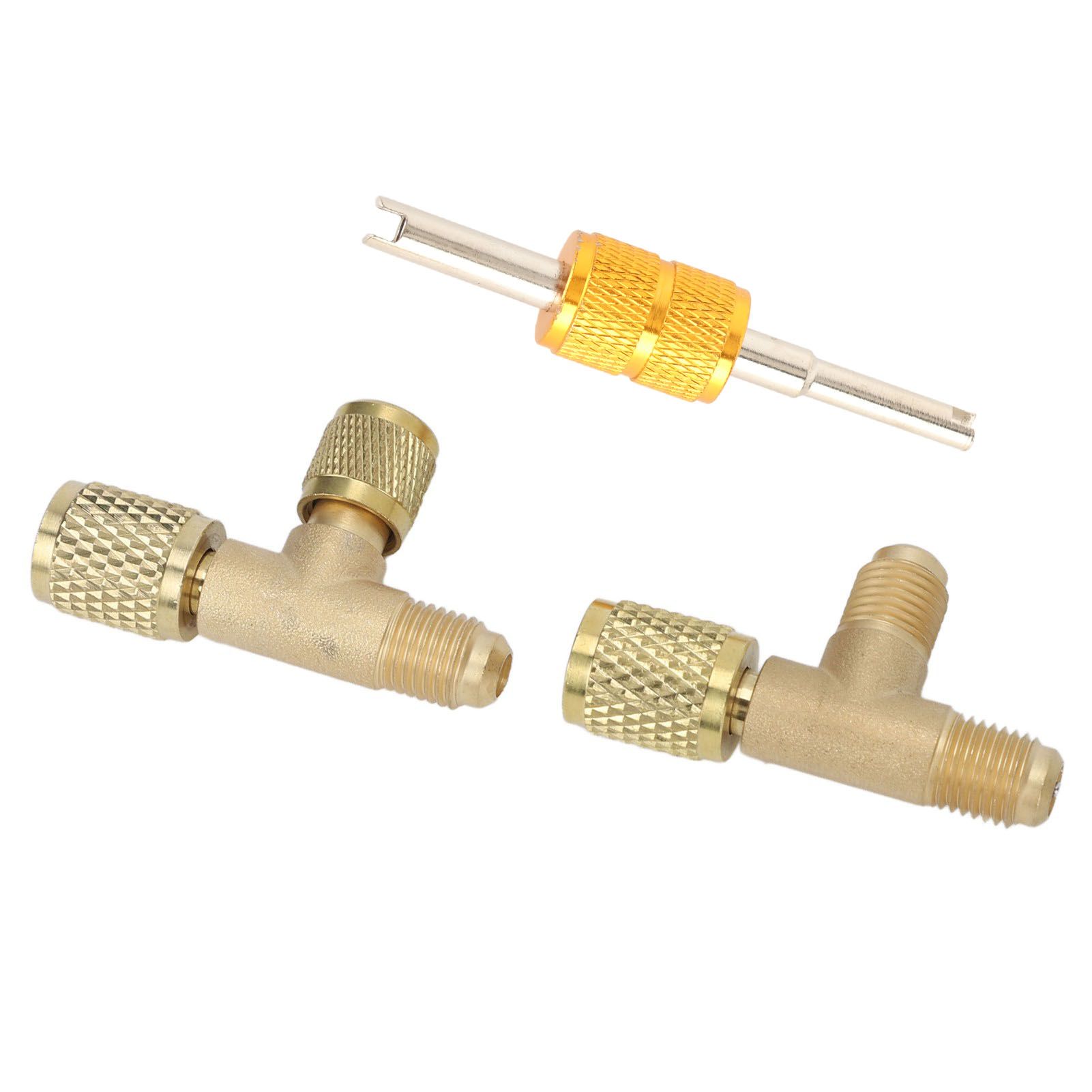 1/4in Valves Core Brass Tee Adapter Quick Coupler Access Tee Fittings for view 10