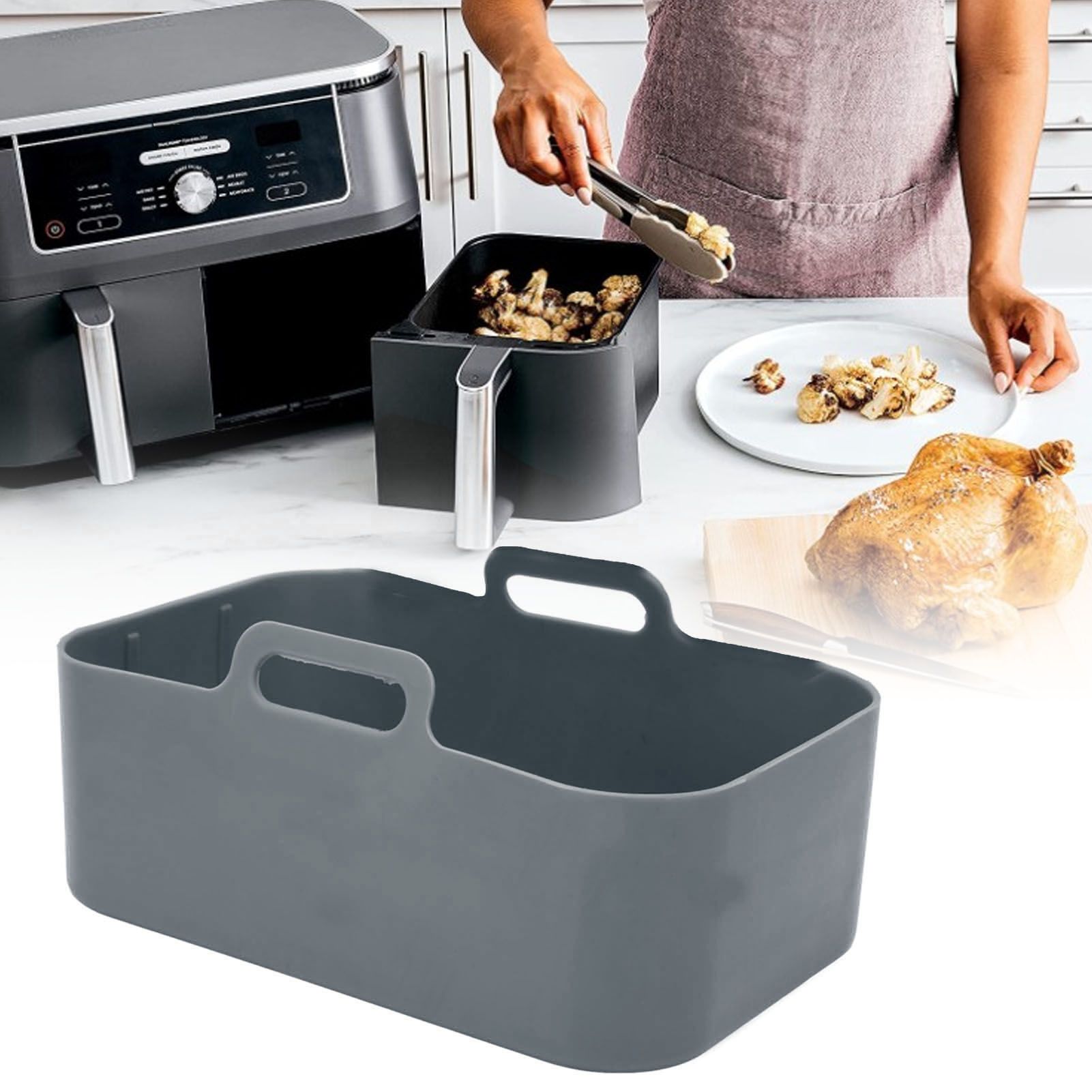Fryer Silicone Pot Non Stick Reusable Liner Basket Replacement for Ninja DZ201 view 11