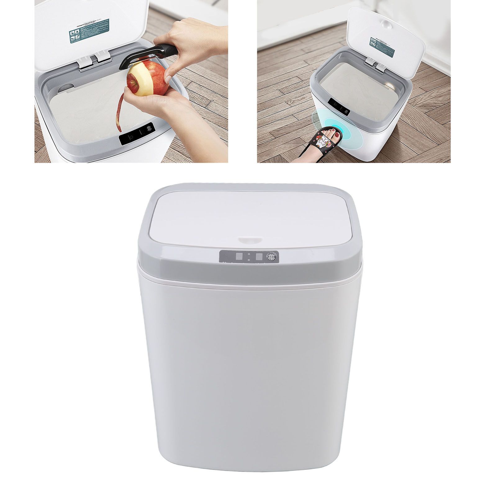 Smart Trash Can 16L Infrared Induction Button Control Manual Mute Household view 11