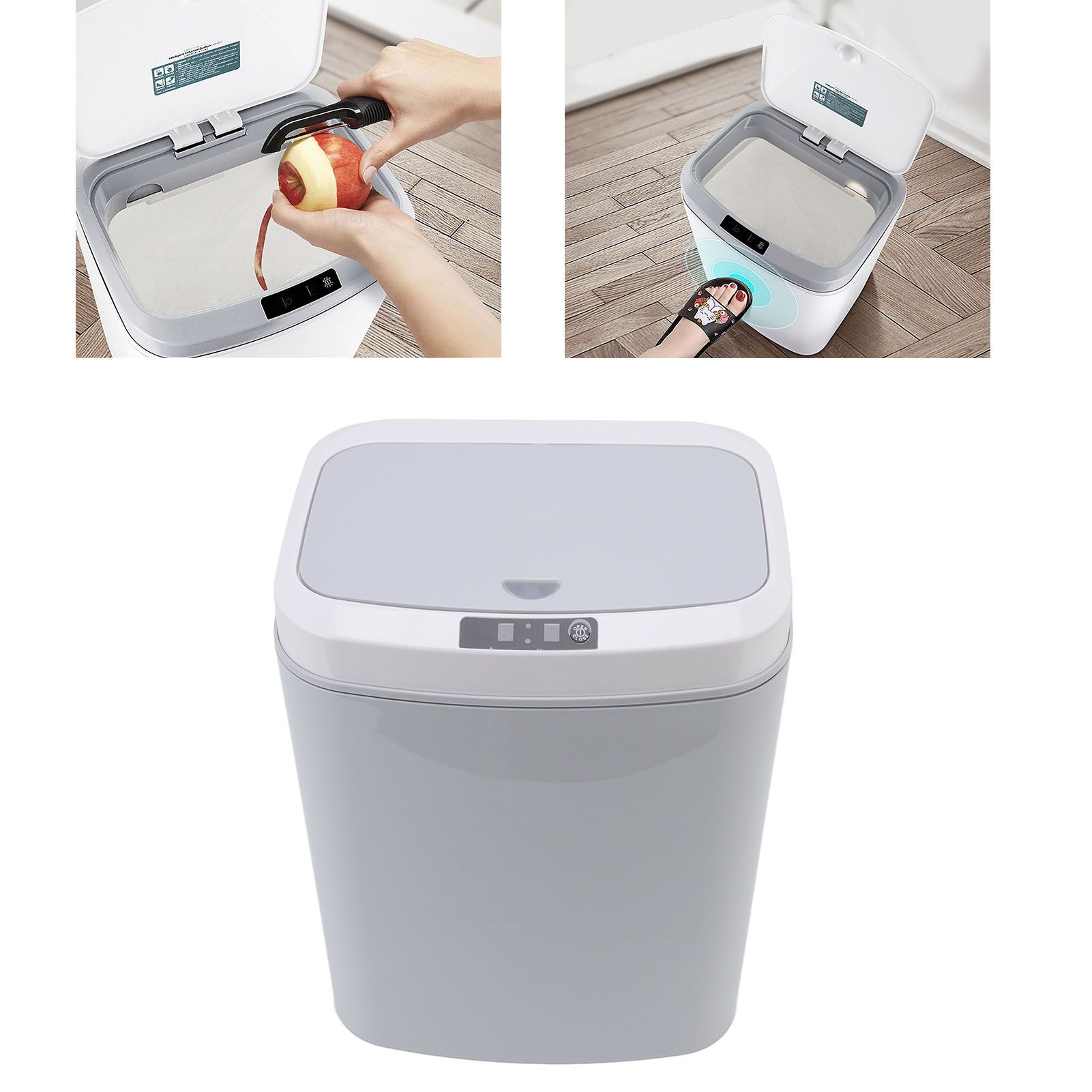 Smart Trash Can 16L Infrared Induction Button Control Manual Mute Household view 12