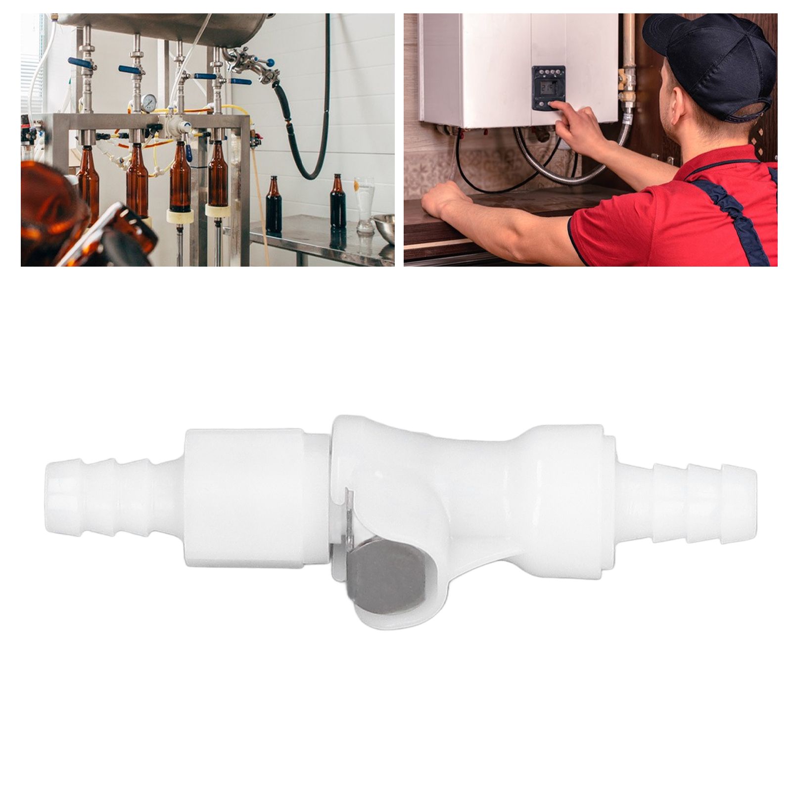 Plastic Hose Quick Connector 5/16 Tube with Shut Off Food Grade Plastic Water view 11