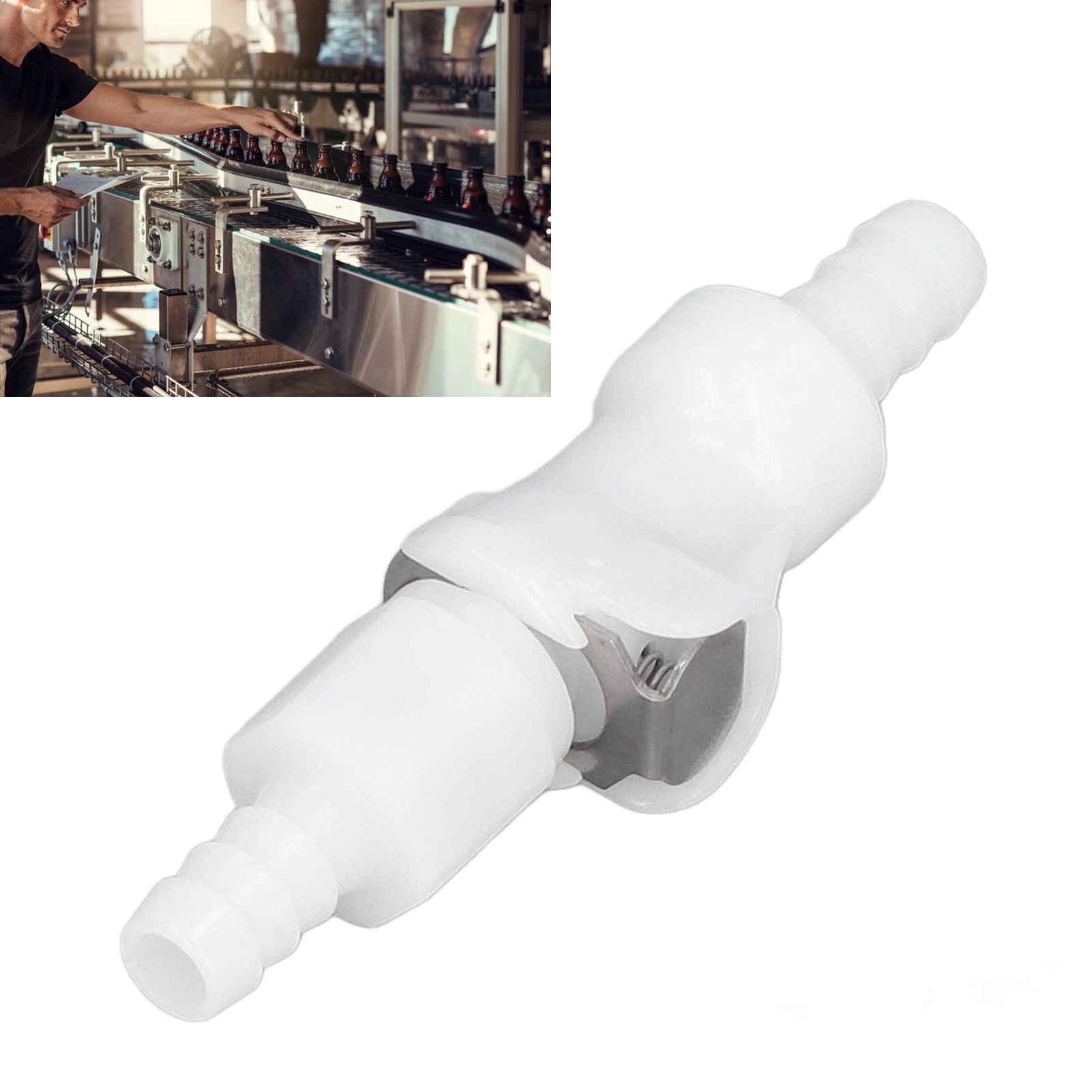 Plastic Hose Quick Connector 5/16 Tube with Shut Off Food Grade Plastic Water view 12