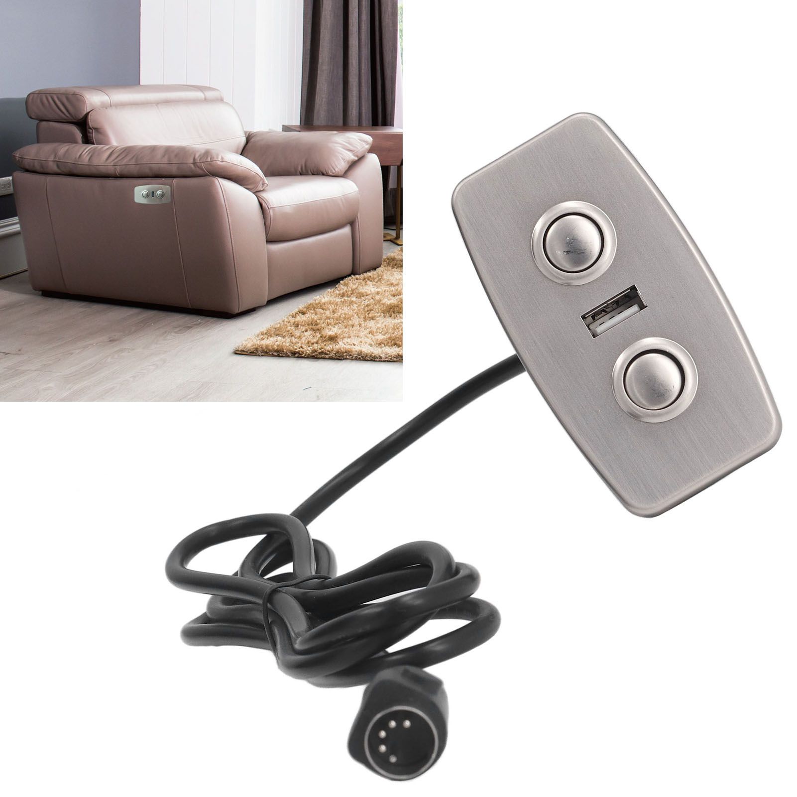 Recliner Switch USB Socket Charging Straight 5 Pin Light Free Electric Sofa view 12