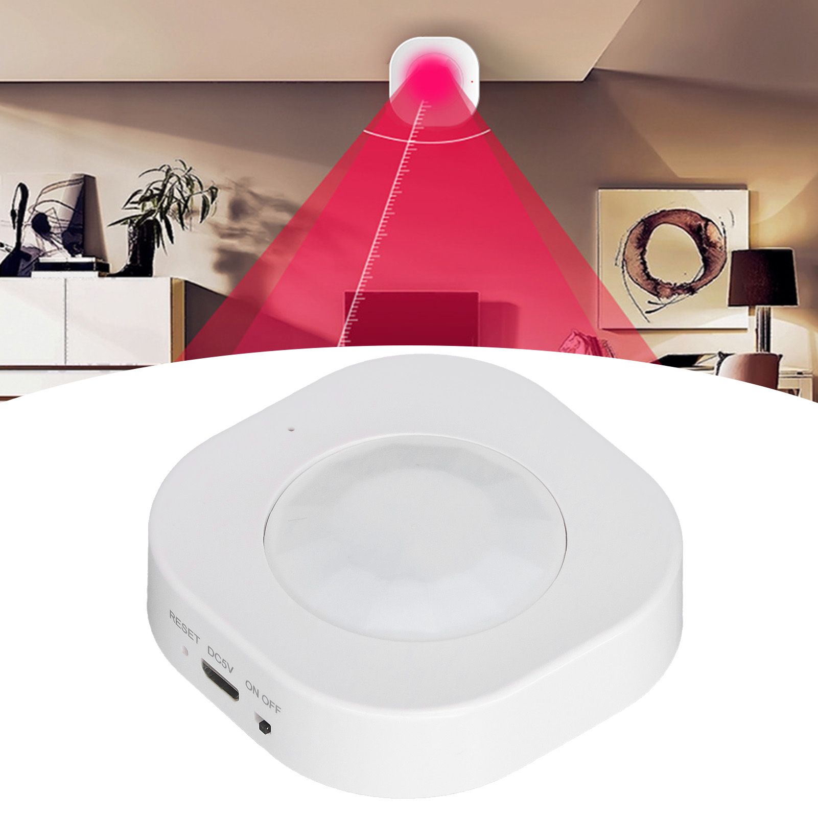Smart Motion Sensor Square Battery Powered WiFi Infrared Body Sensor with view 12