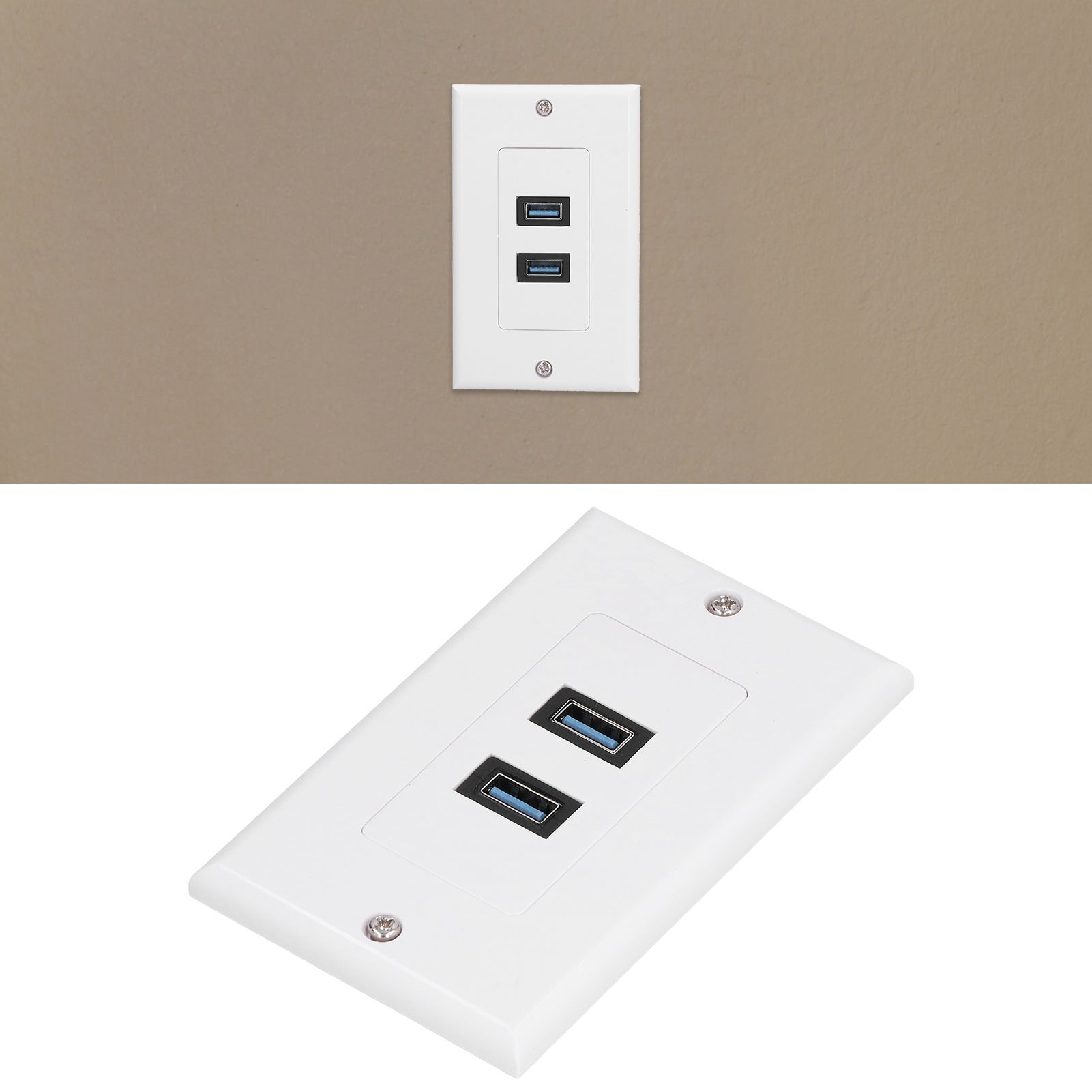 USB 3.0 Wall Plate Data Transmission 2 Port USB 3.0 Component Composite Wall view 12