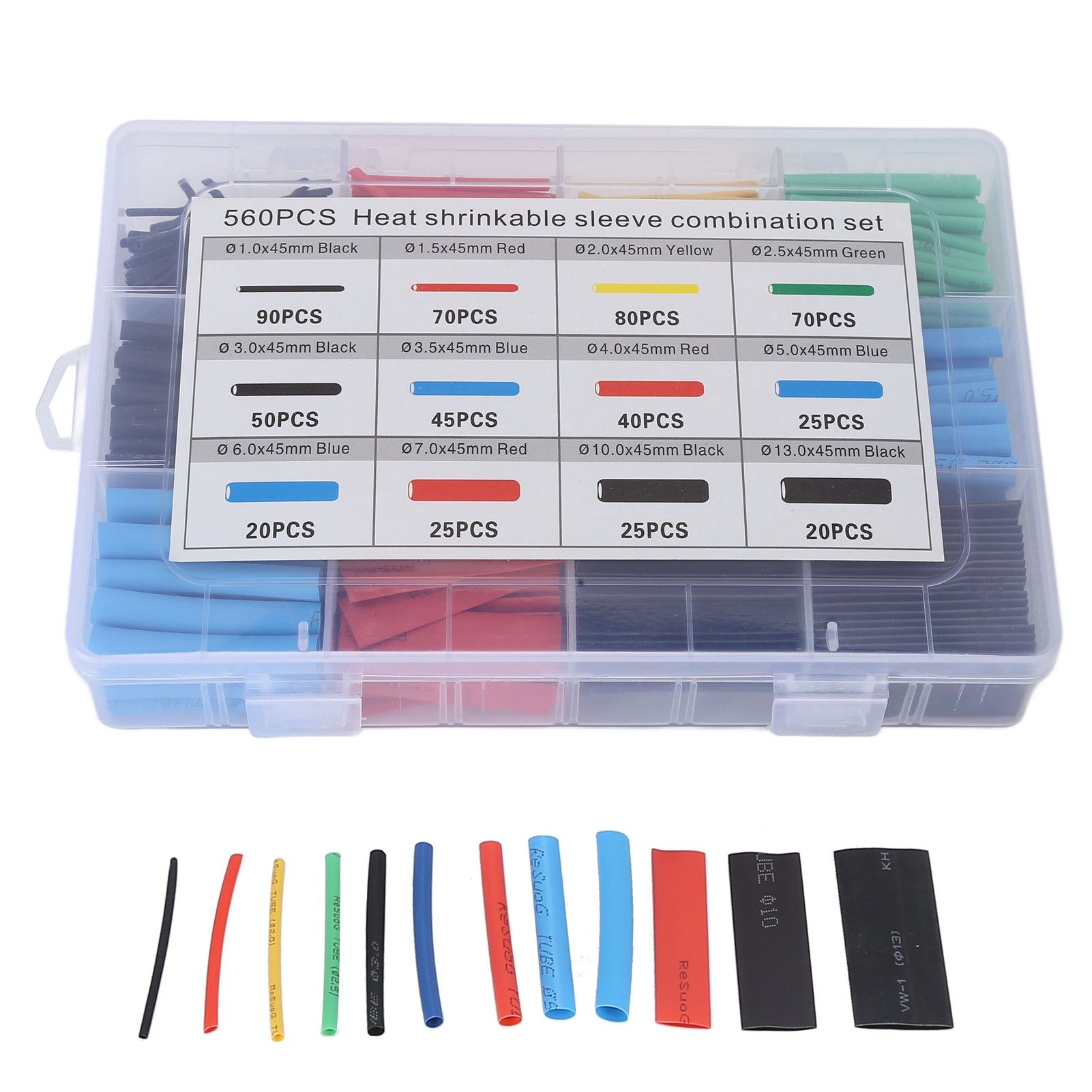 560 Pcs Heat Shrink Tube Wire Shrink Wrap Flame Retardant Insulated Heat view 8