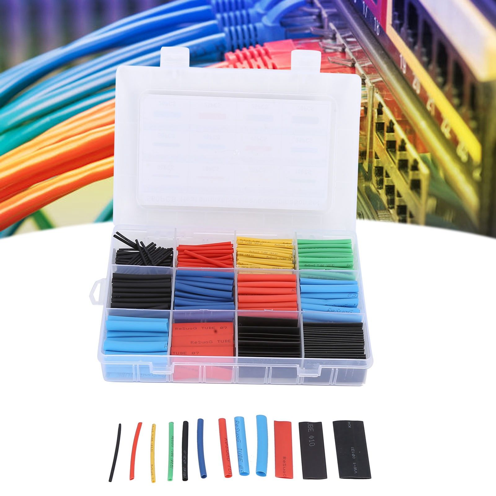 560 Pcs Heat Shrink Tube Wire Shrink Wrap Flame Retardant Insulated Heat view 11