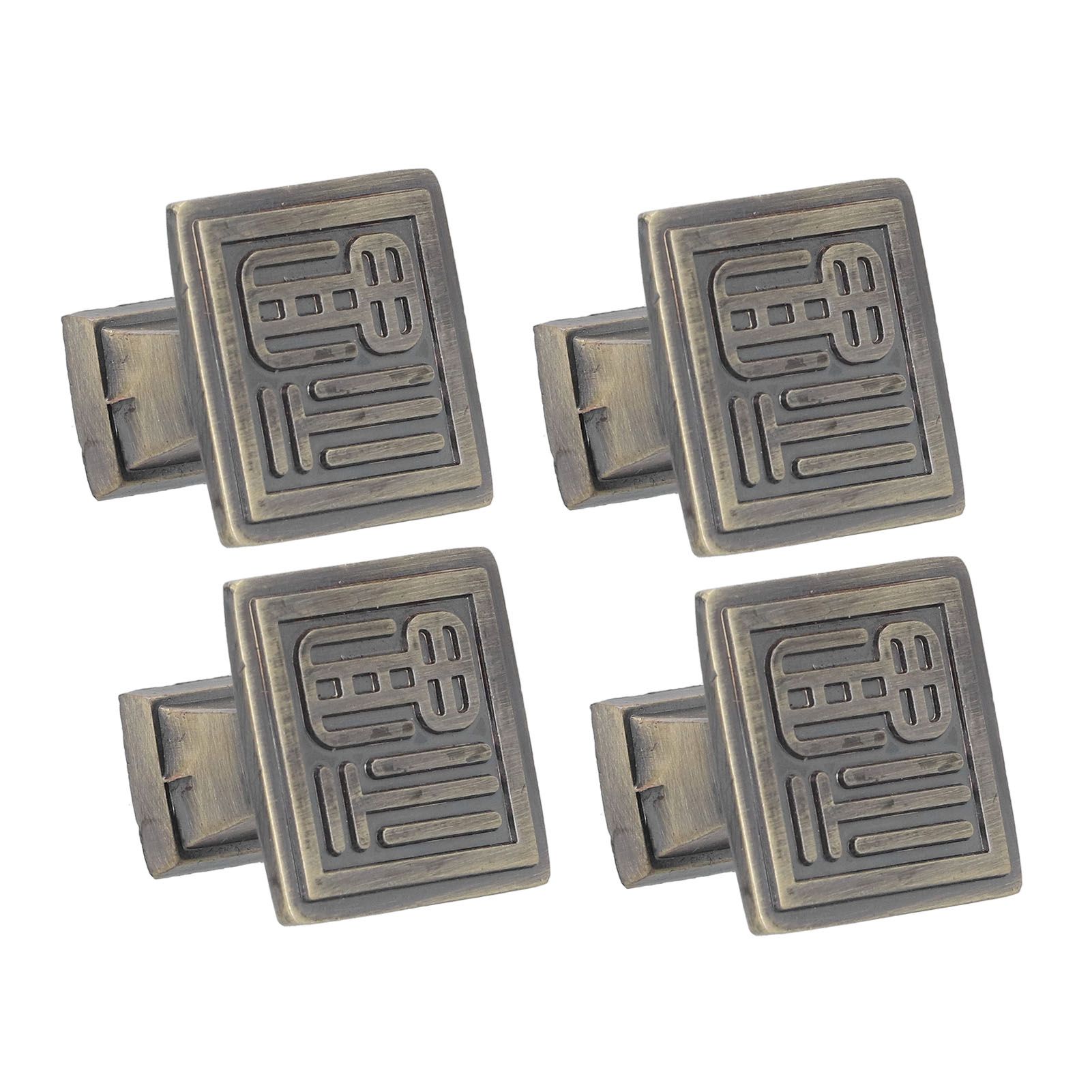 4PCS Vintage Knobs Punch Free Adhesive Retro Copper Cabinet Door Handle with view 3