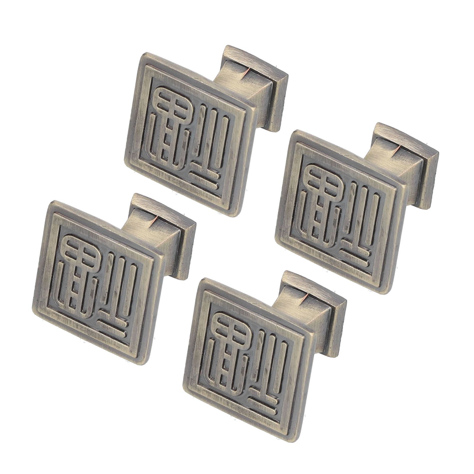 4PCS Vintage Knobs Punch Free Adhesive Retro Copper Cabinet Door Handle with view 4