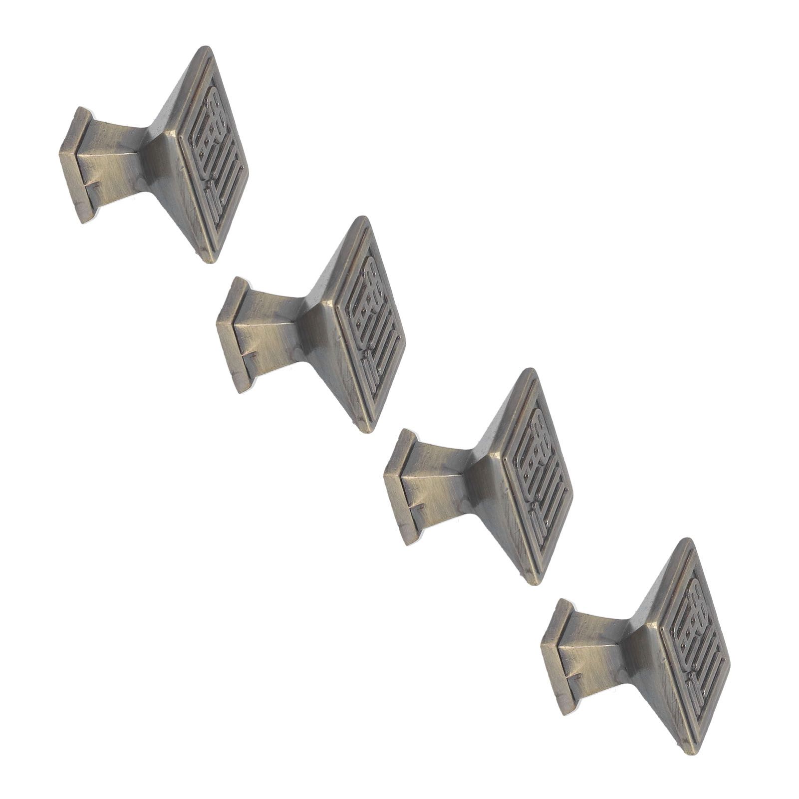 4PCS Vintage Knobs Punch Free Adhesive Retro Copper Cabinet Door Handle with view 8
