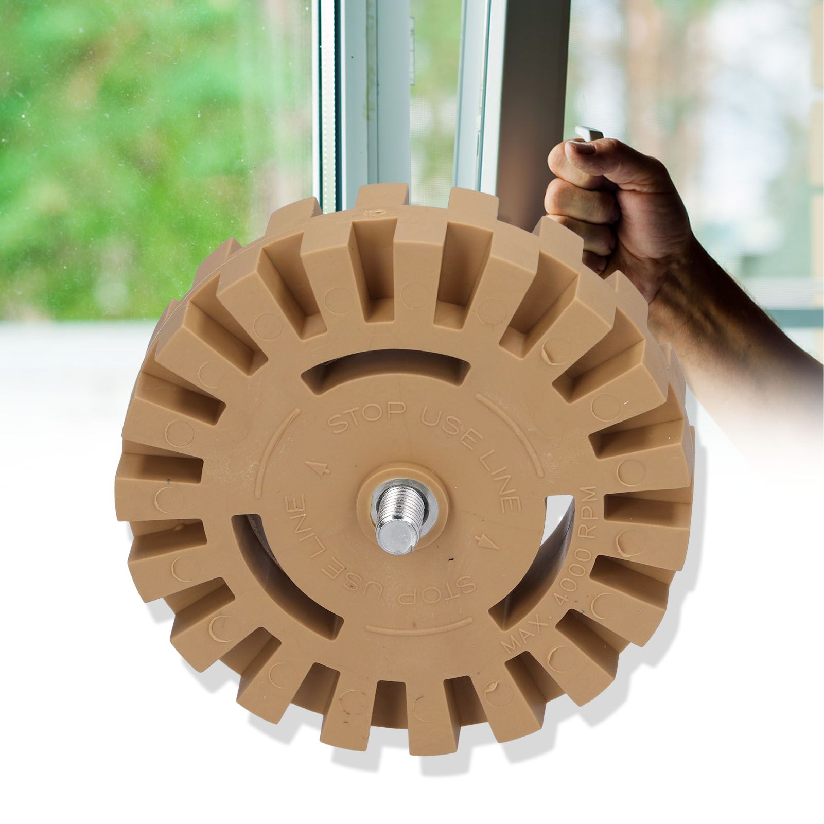 Rubber Eraser Wheel Adhesive Pinstripe Removal Tool for Paint Chrome Windows view 12