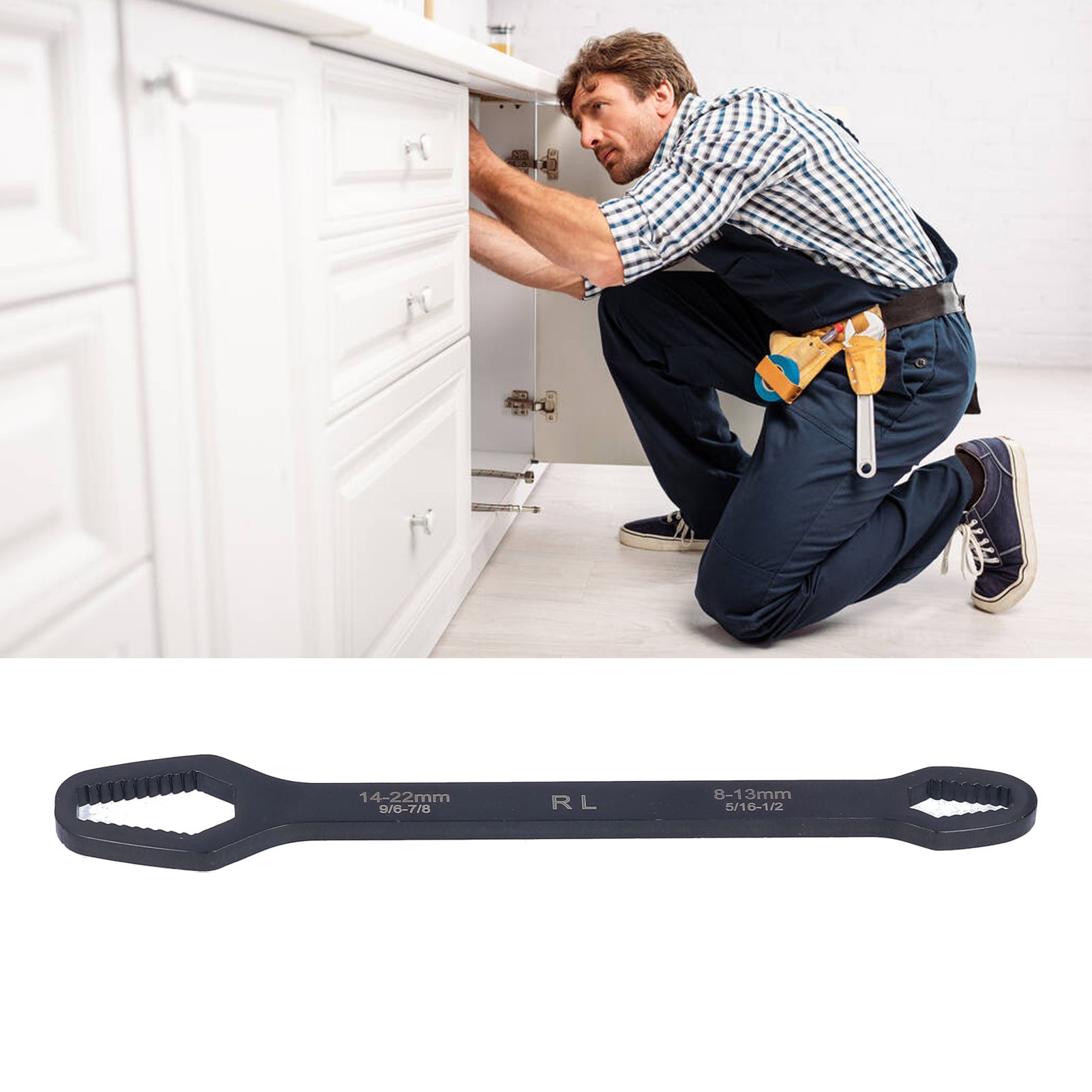 Multifunctional Self Tightening Universal Wrench 8‑22mm High Hardness Double view 11