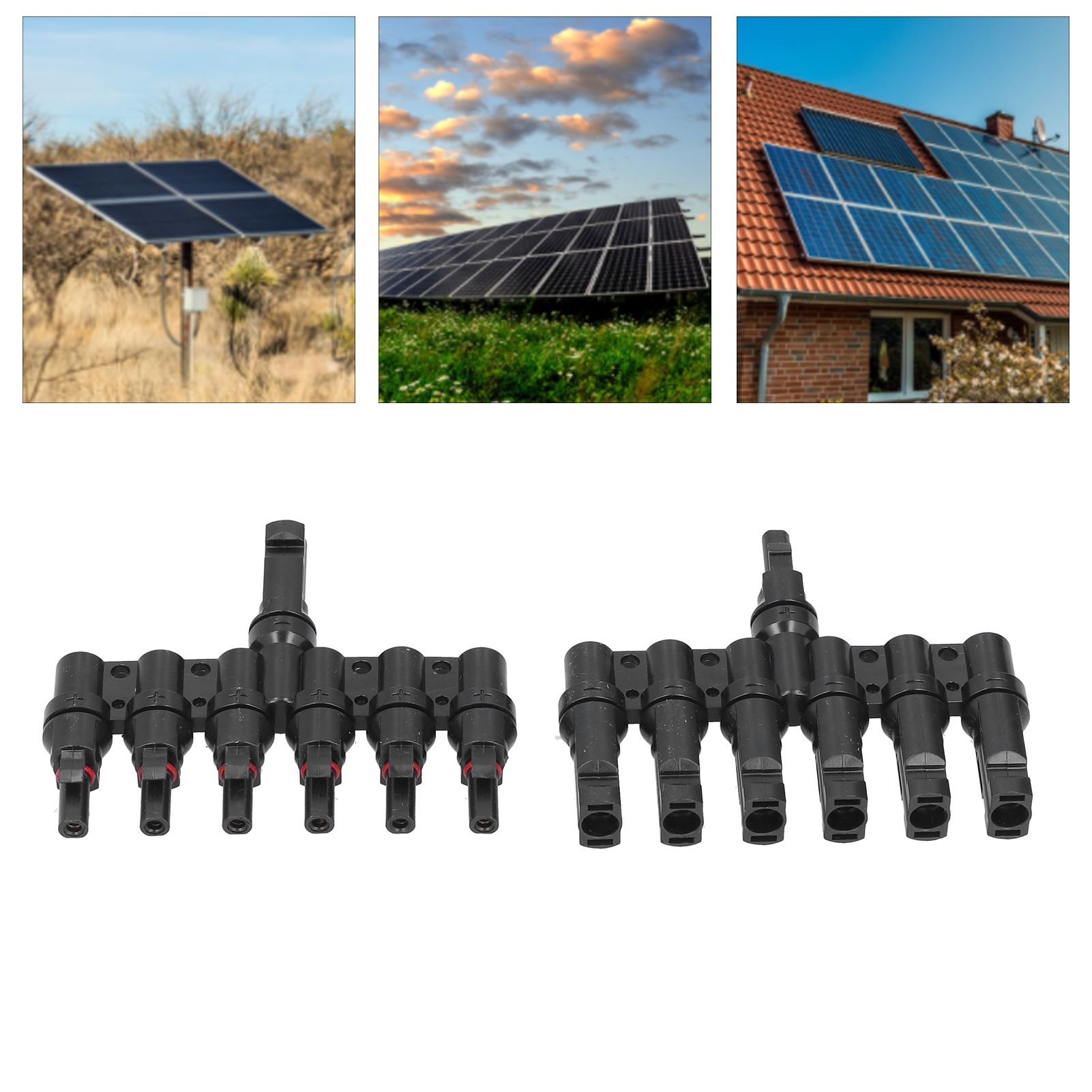 1 to 6 Branch Connector 6 Way Solar Panel Branch Connector Waterproof Male view 12