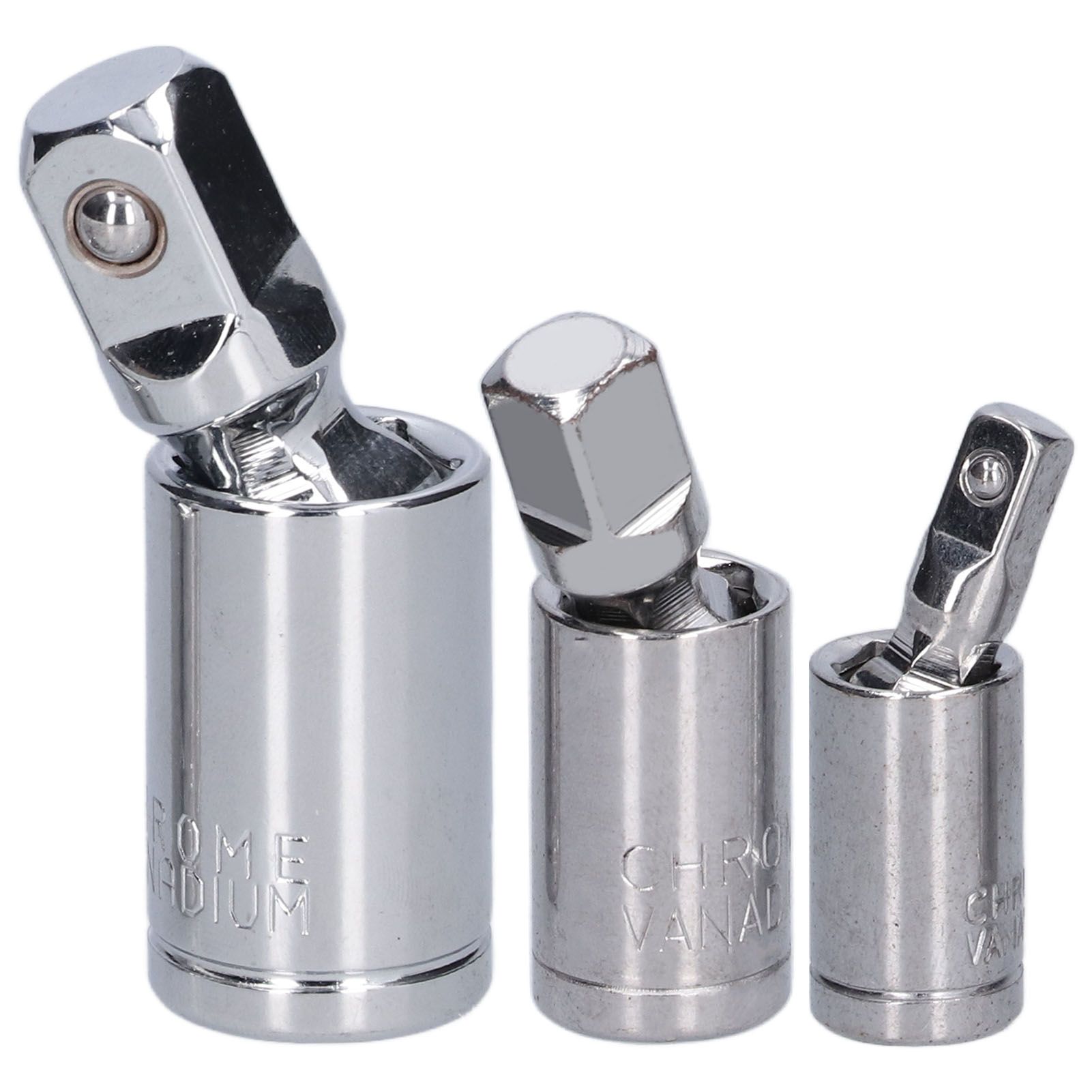 3pcs Universal Joint Socket Adapter 1/2 3/8 1/4 Chrome Vanadium Steel view 4