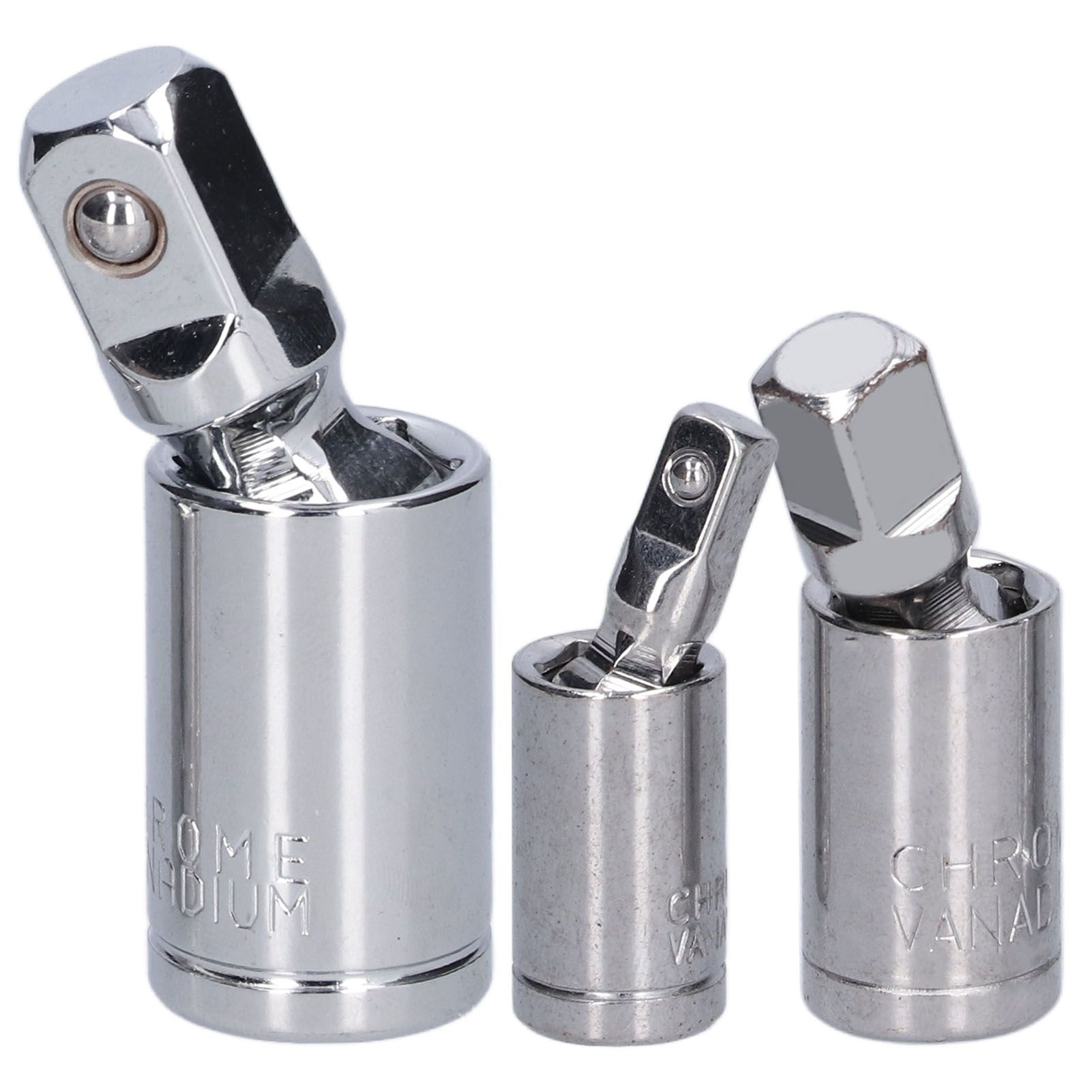 3pcs Universal Joint Socket Adapter 1/2 3/8 1/4 Chrome Vanadium Steel view 5