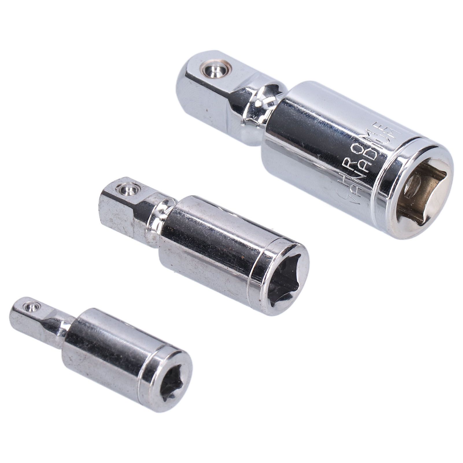 3pcs Universal Joint Socket Adapter 1/2 3/8 1/4 Chrome Vanadium Steel view 7