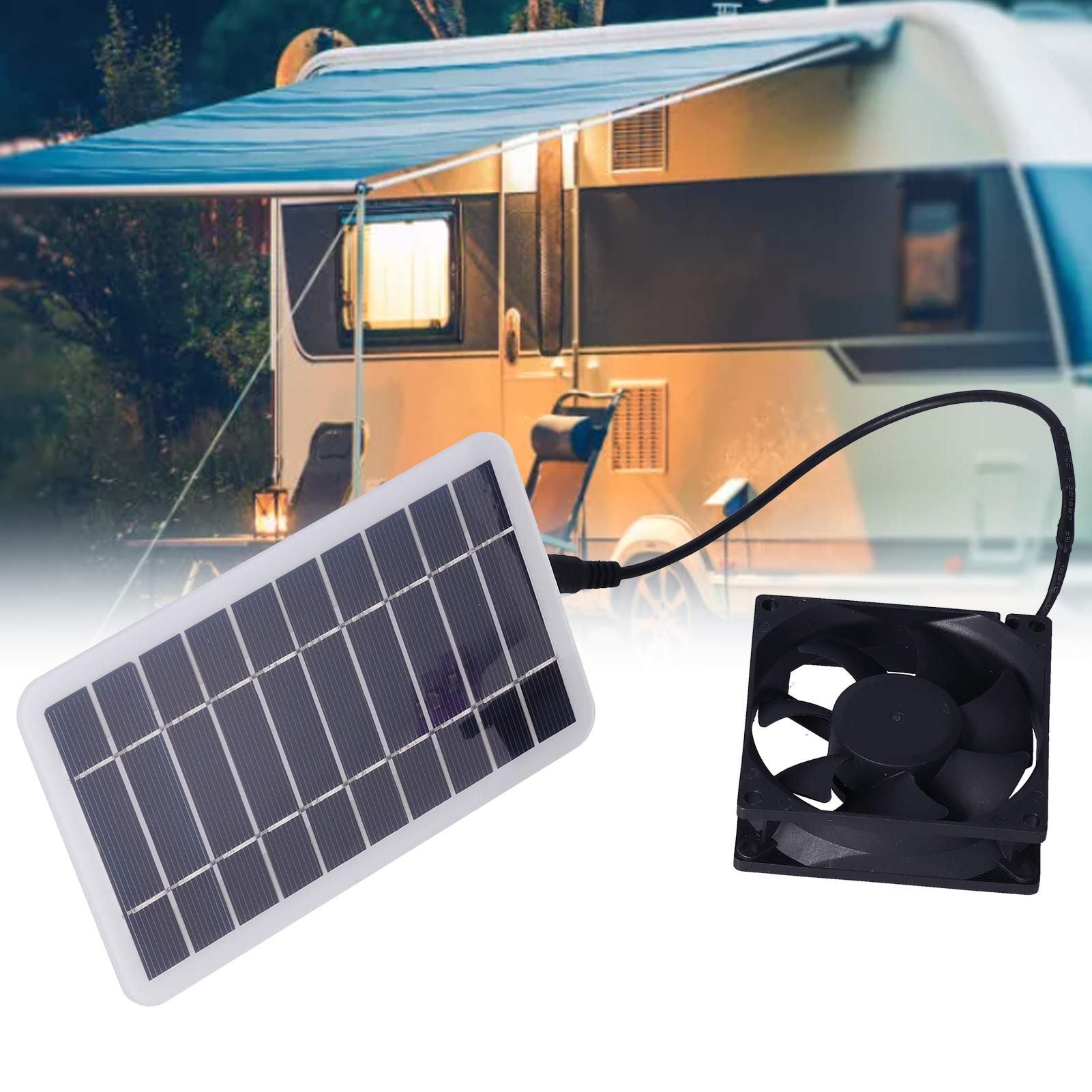 2.5W Solar Panel Fan Solar Pet Exhaust Air Flowing Fan for Outdoor Breeding view 10