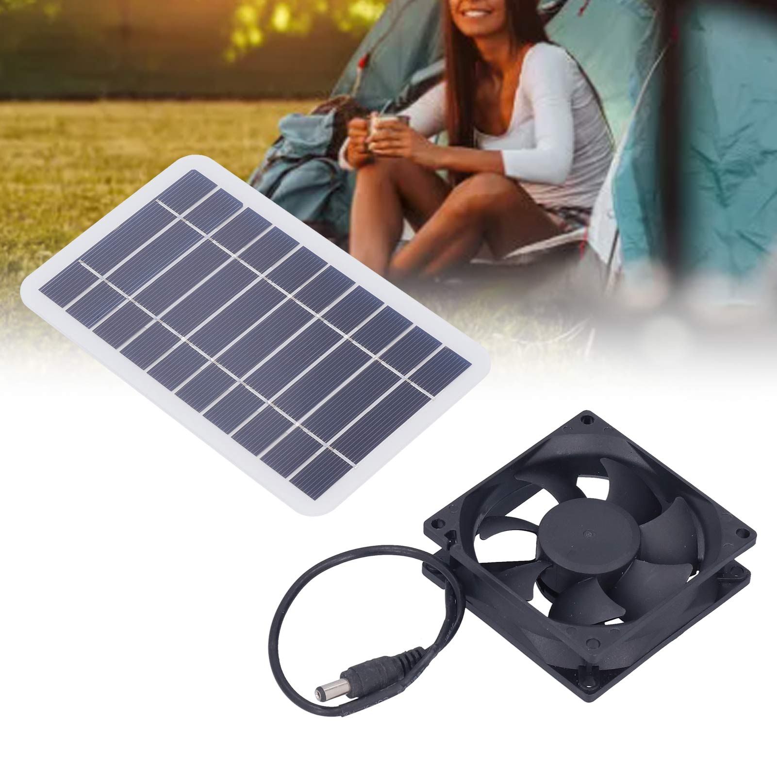 2.5W Solar Panel Fan Solar Pet Exhaust Air Flowing Fan for Outdoor Breeding view 11