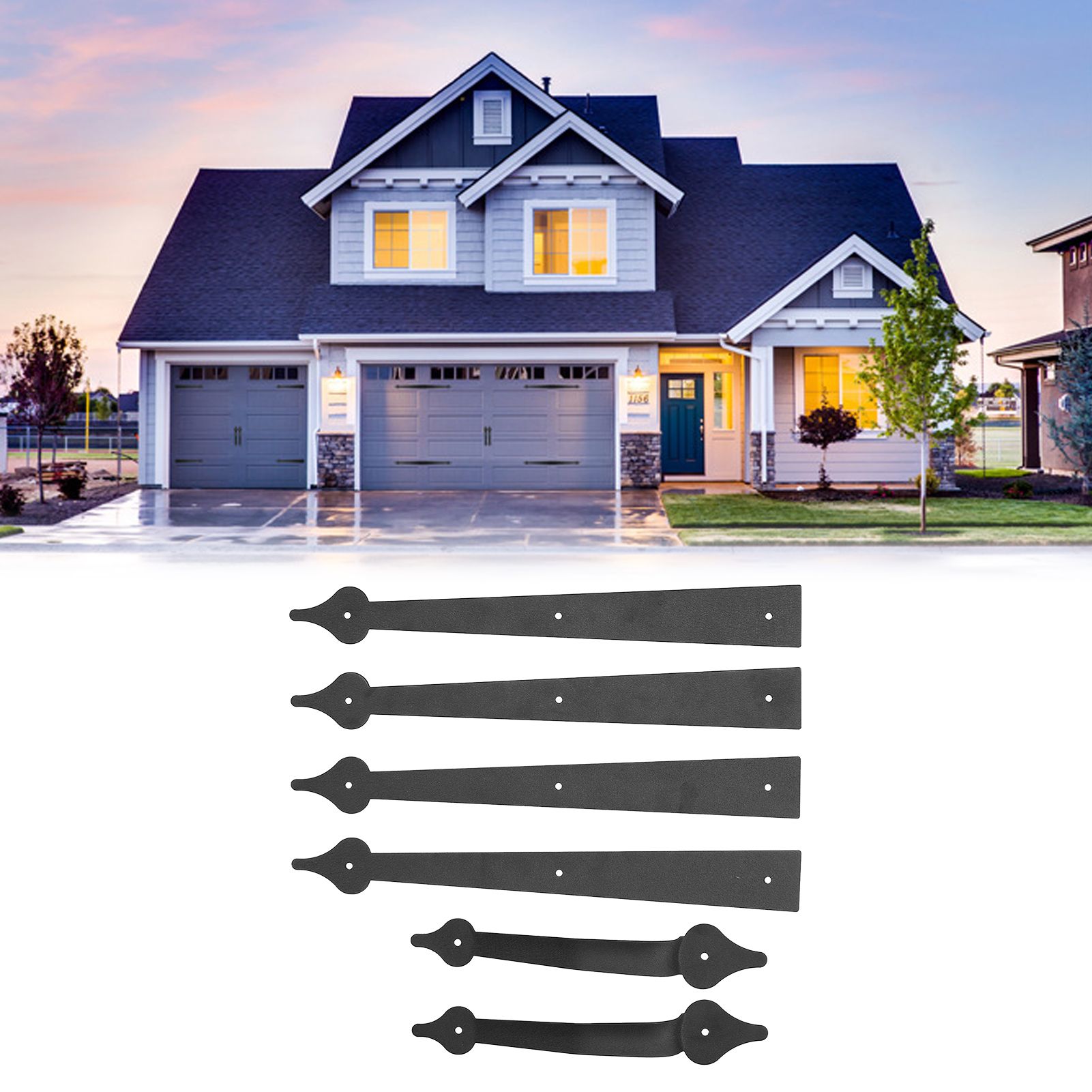American Style Garage Handle Wrought Iron Garage Door Decoration Garage Door view 11