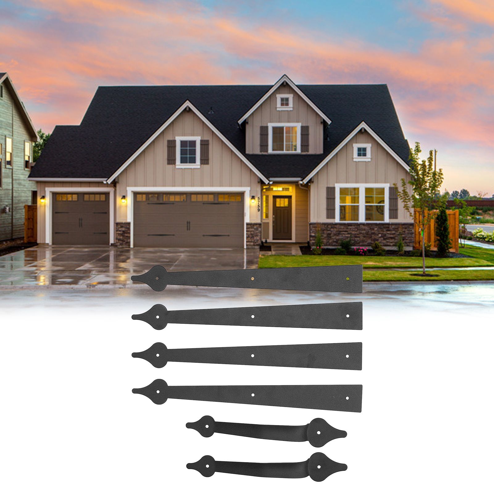 American Style Garage Handle Wrought Iron Garage Door Decoration Garage Door view 12