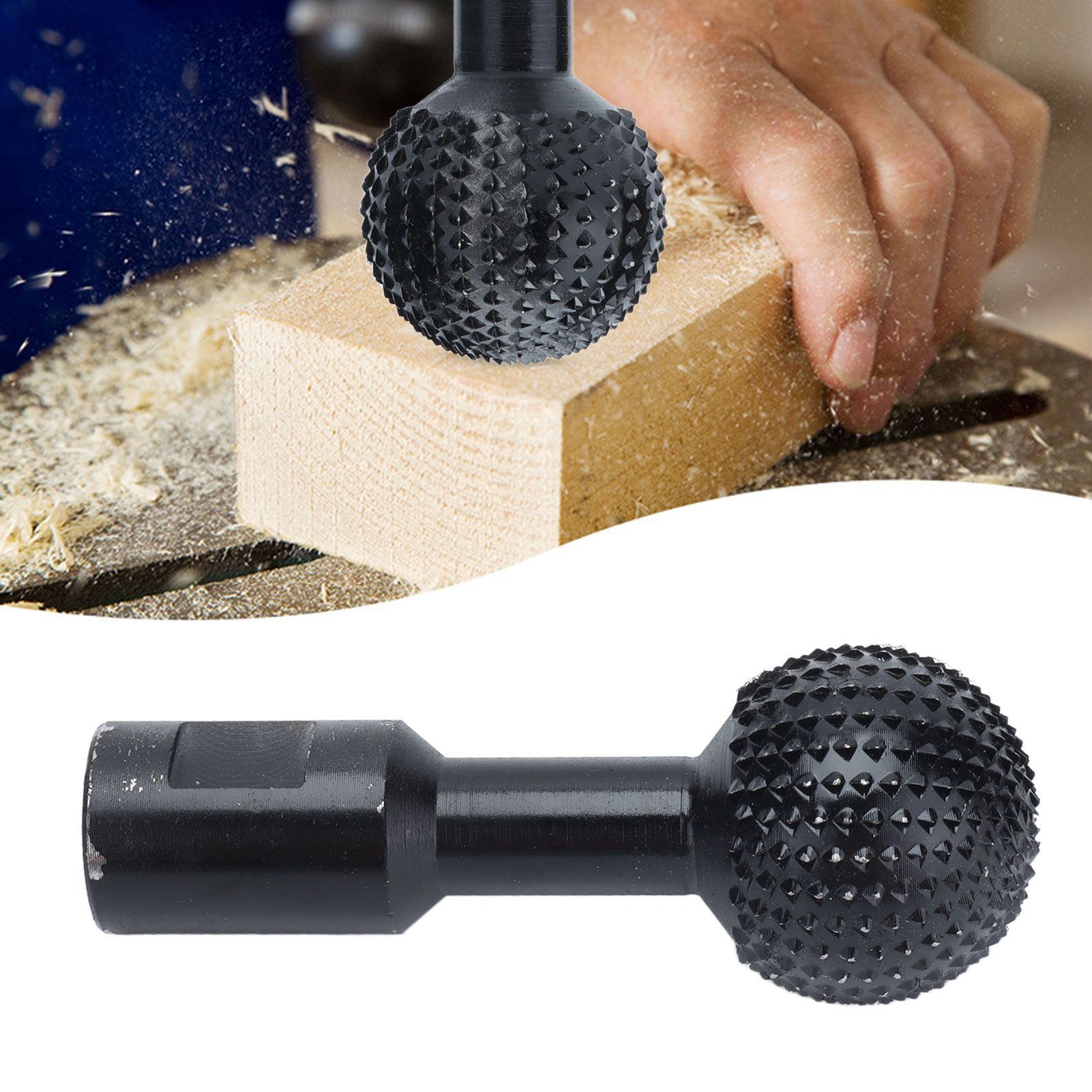 Power Sphere Grinder Attachment Wood Carving Burrs 10mm Diameter Wear view 11