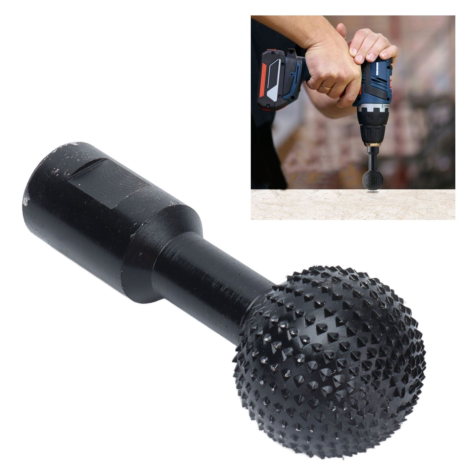 Power Sphere Grinder Attachment Wood Carving Burrs 10mm Diameter Wear view 12