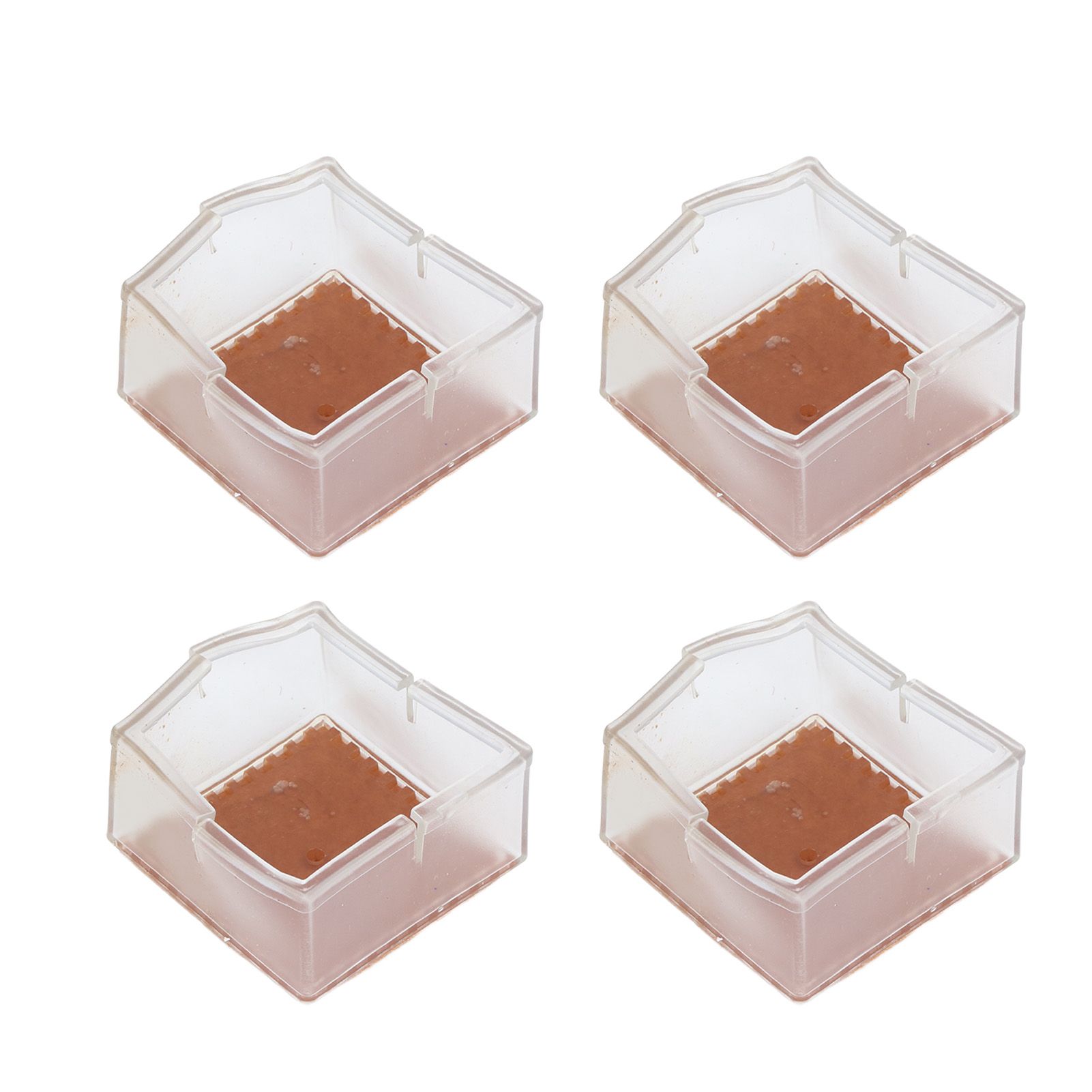 8pcs/set Silicone Chair Caps Table Foot Pads Anti Slip Transparent Square Leg view 4