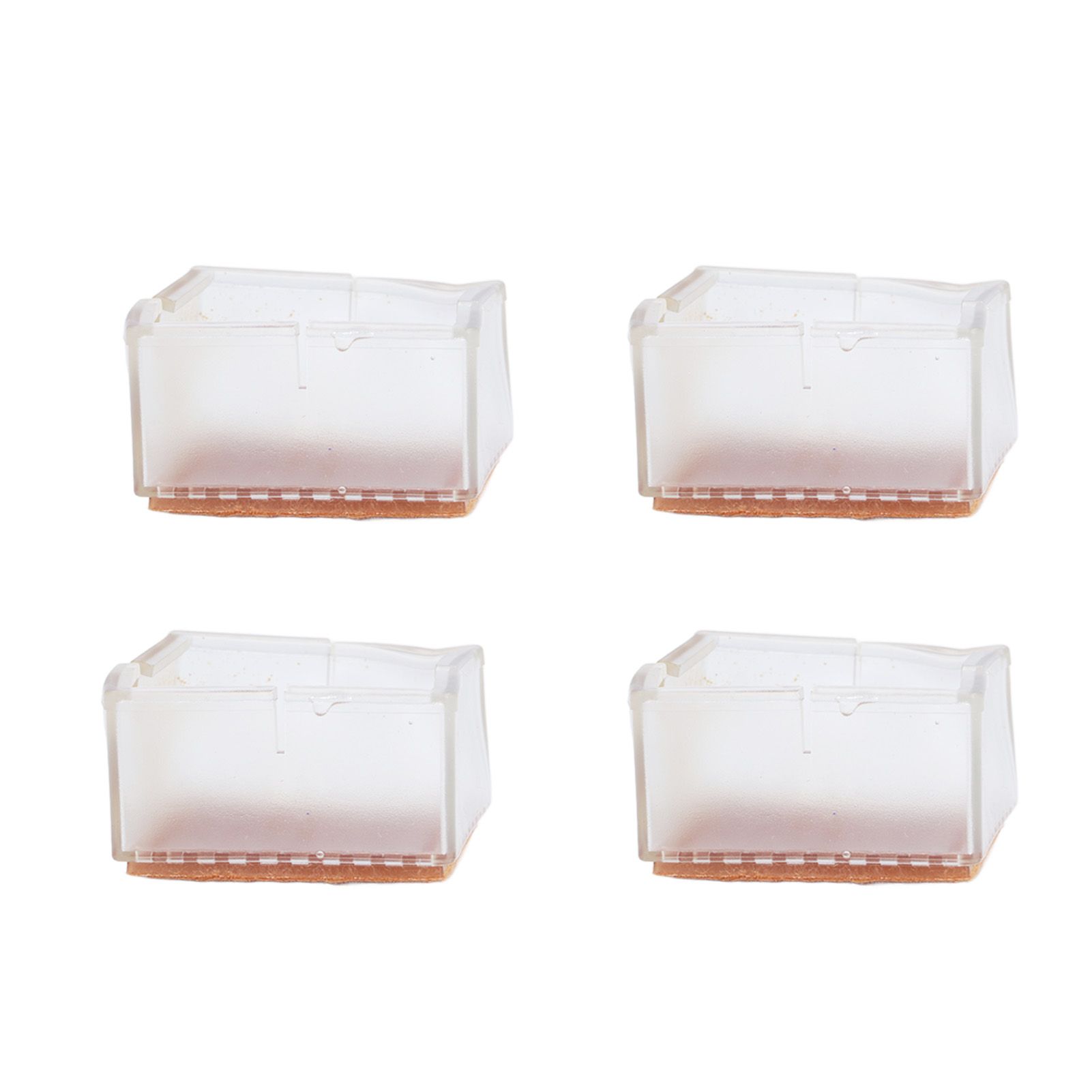 8pcs/set Silicone Chair Caps Table Foot Pads Anti Slip Transparent Square Leg view 5