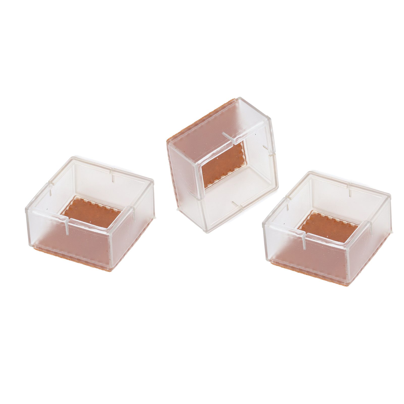 8pcs/set Silicone Chair Caps Table Foot Pads Anti Slip Transparent Square Leg view 6